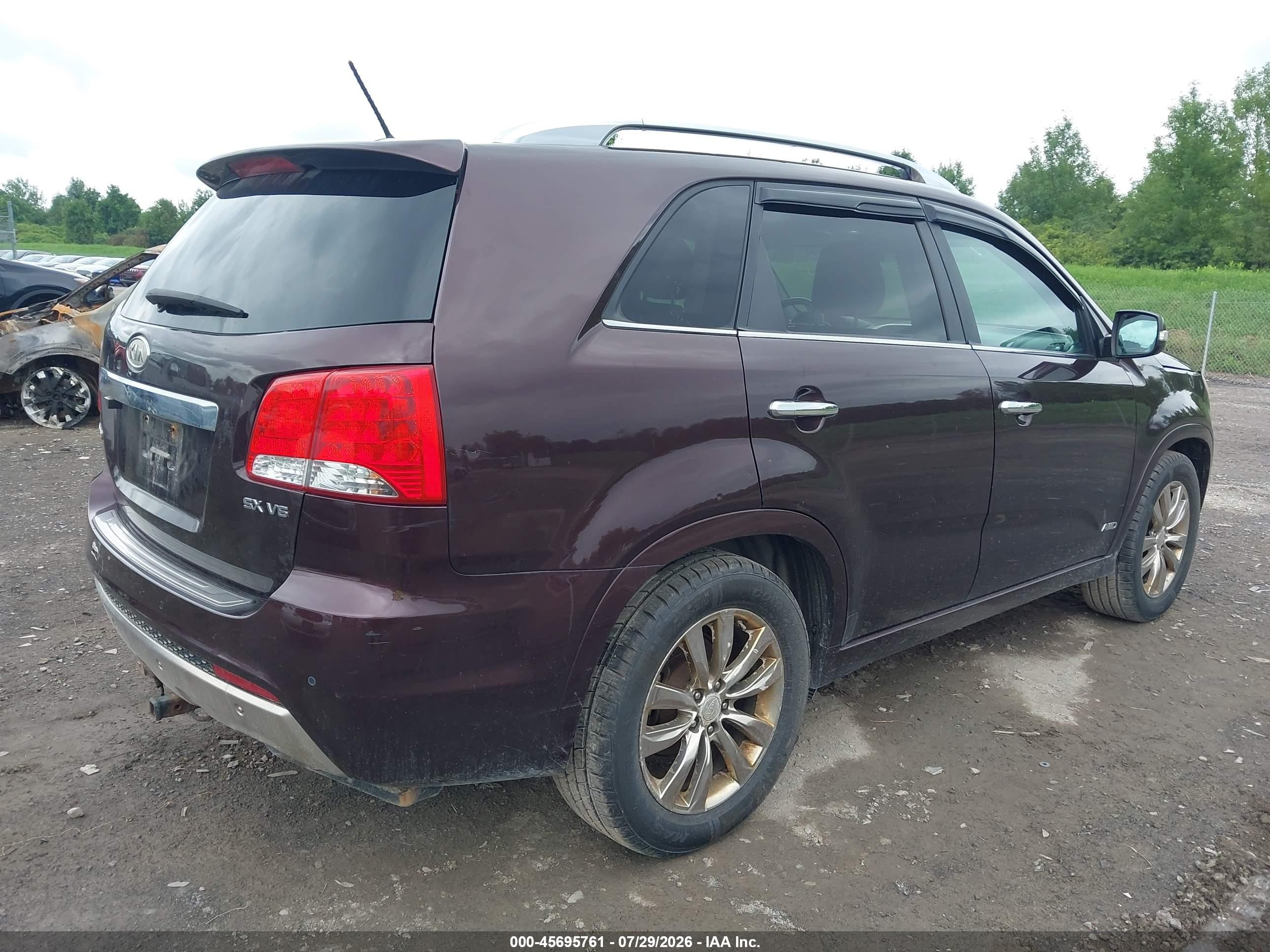 2012 Kia Sorento Sx V6 Purple vin: 5XYKWDA27CG189260