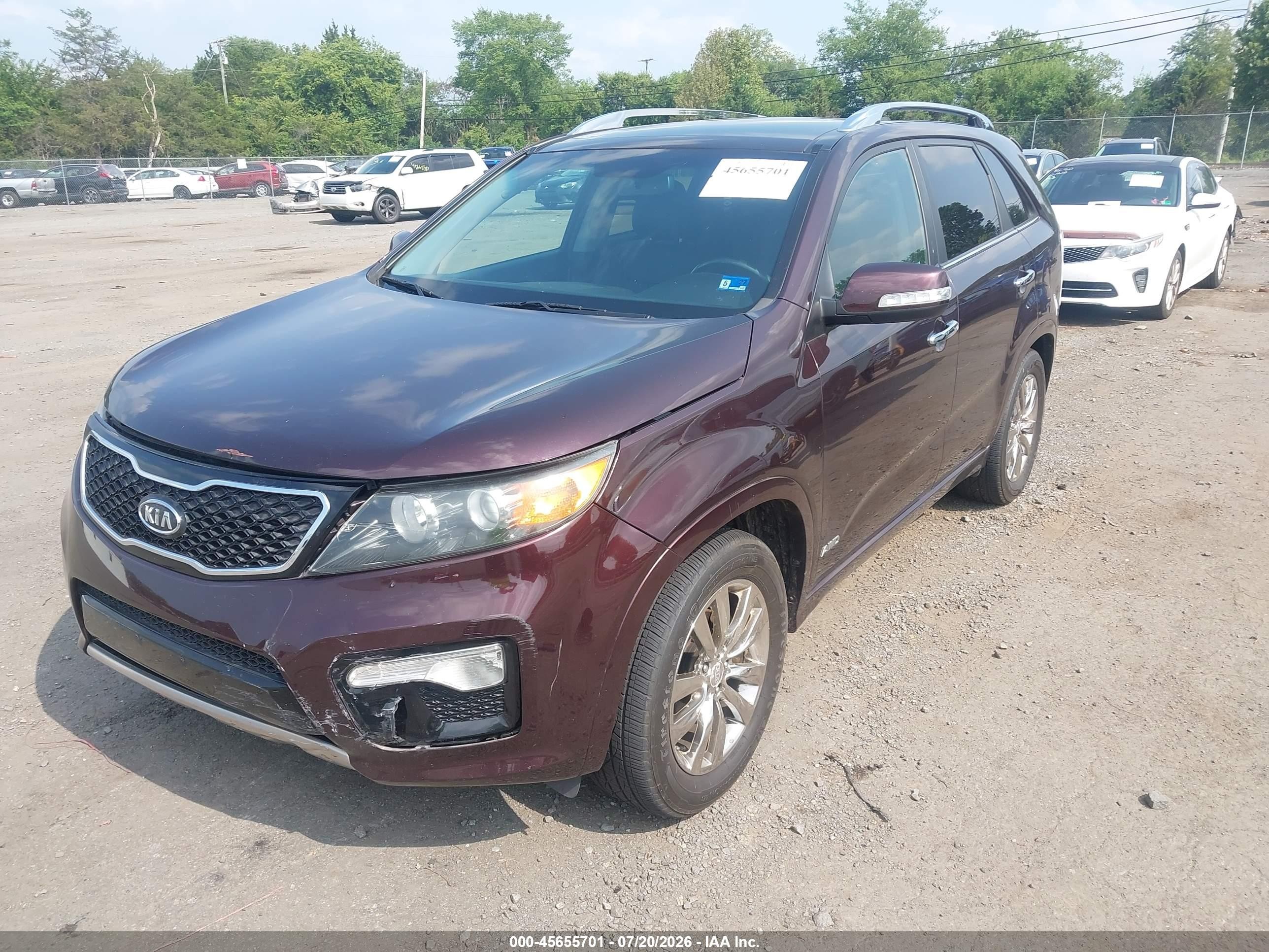 2012 Kia Sorento Sx V6 Burgundy vin: 5XYKWDA27CG191364