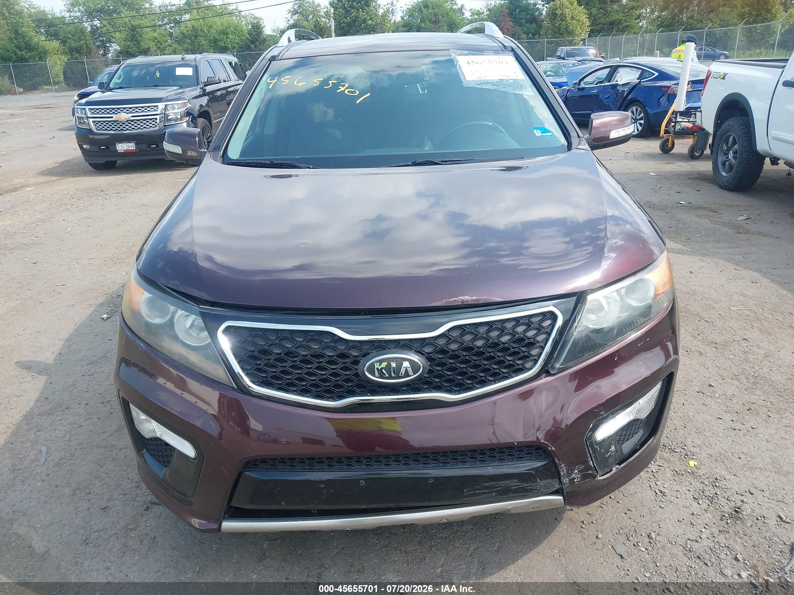 2012 Kia Sorento Sx V6 Burgundy vin: 5XYKWDA27CG191364
