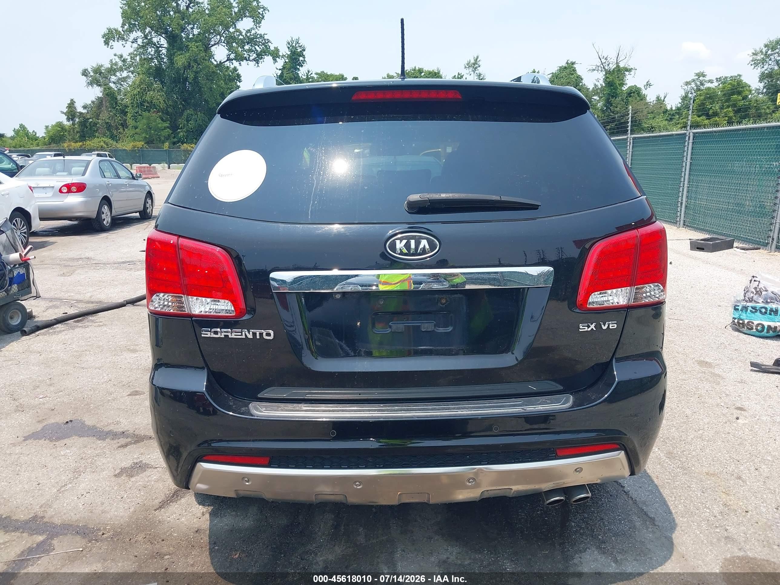 2013 Kia Sorento Sx V6 Black vin: 5XYKWDA27DG341975