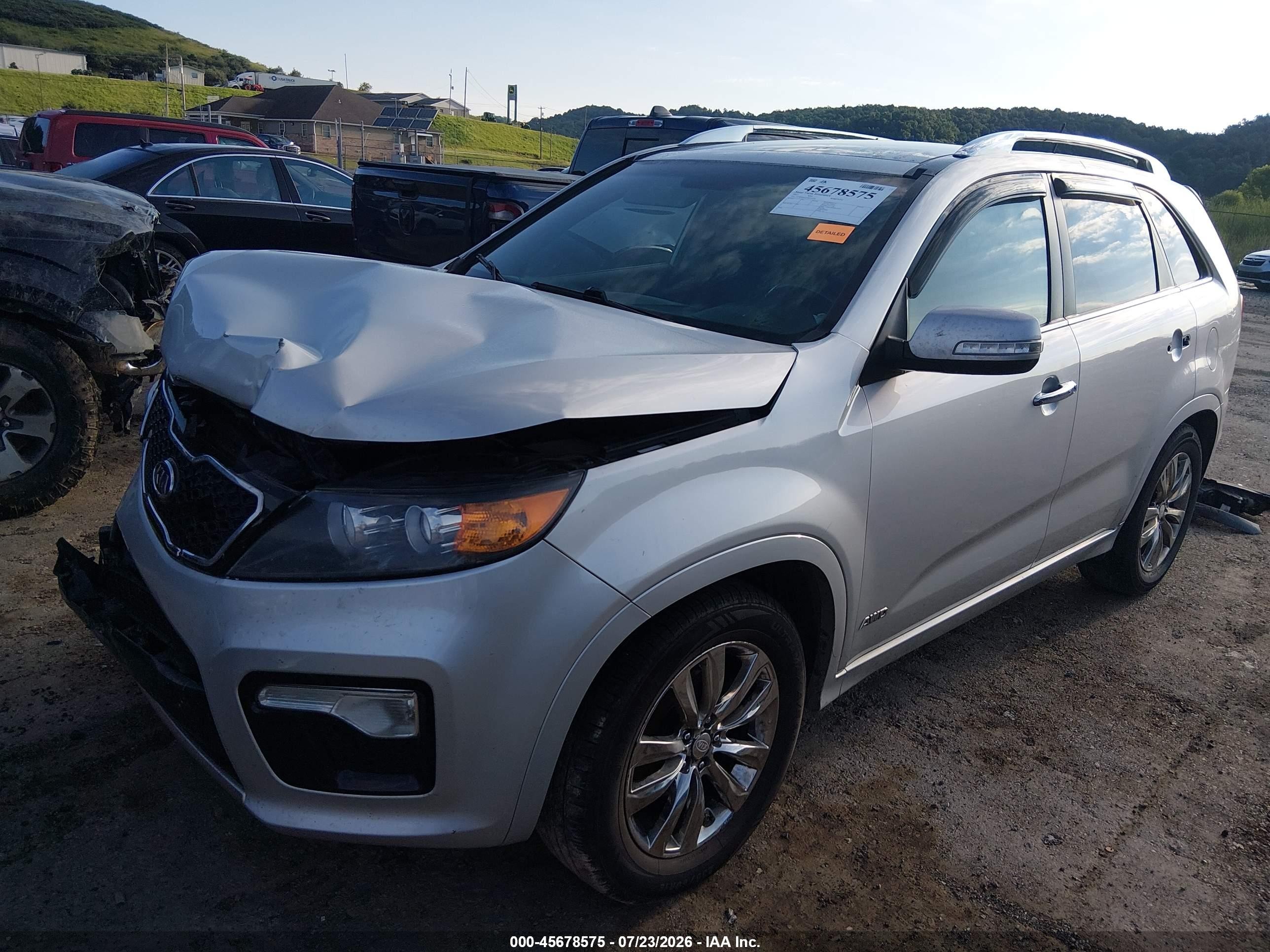 2013 Kia Sorento Sx V6 Silver vin: 5XYKWDA27DG356394