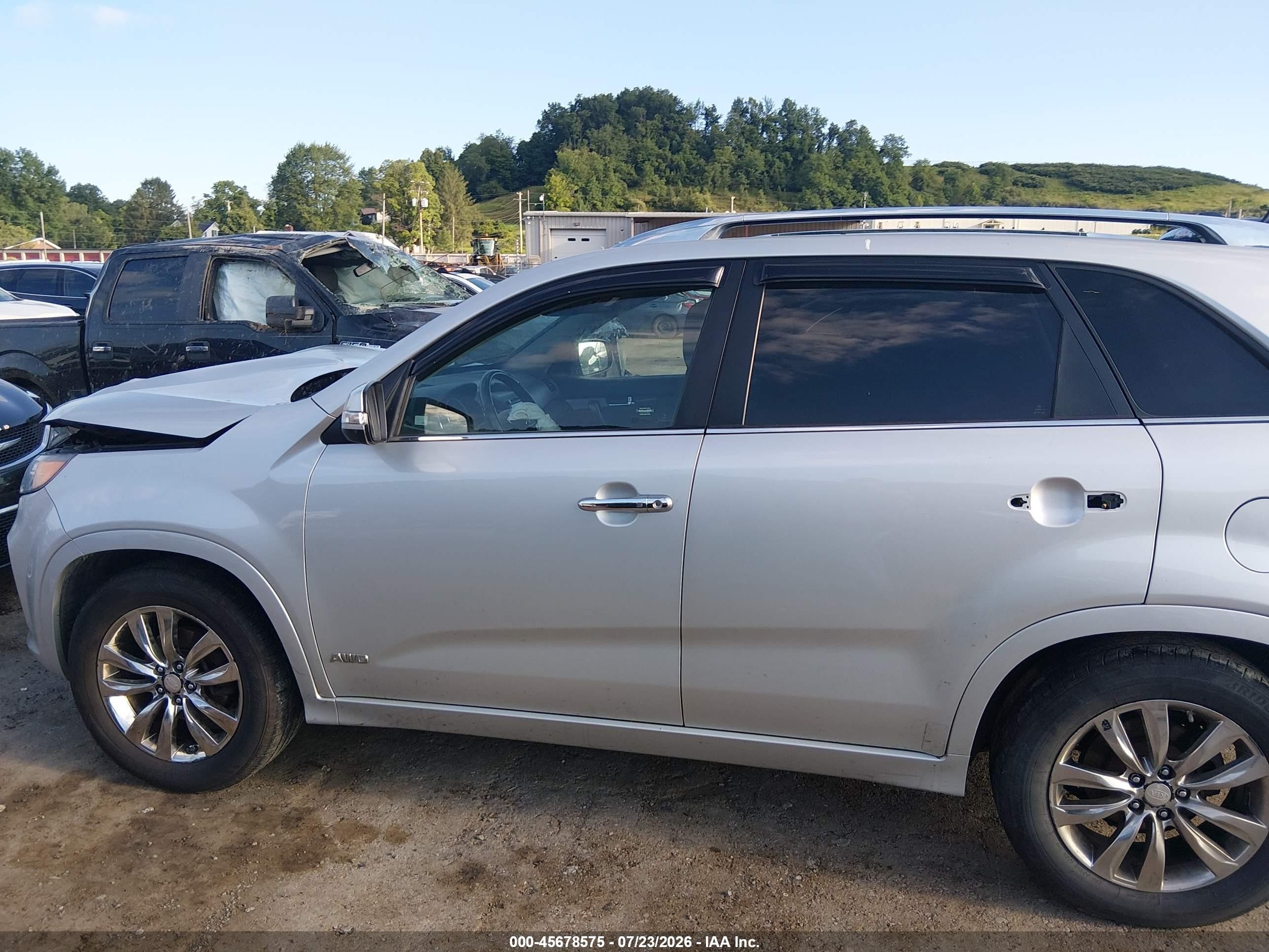 2013 Kia Sorento Sx V6 Silver vin: 5XYKWDA27DG356394