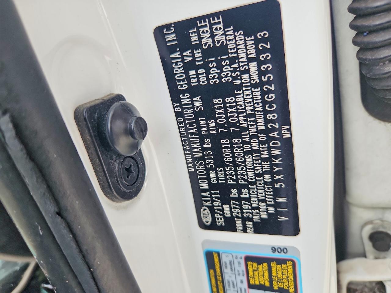 2012 Kia Sorento Sx White vin: 5XYKWDA28CG253323