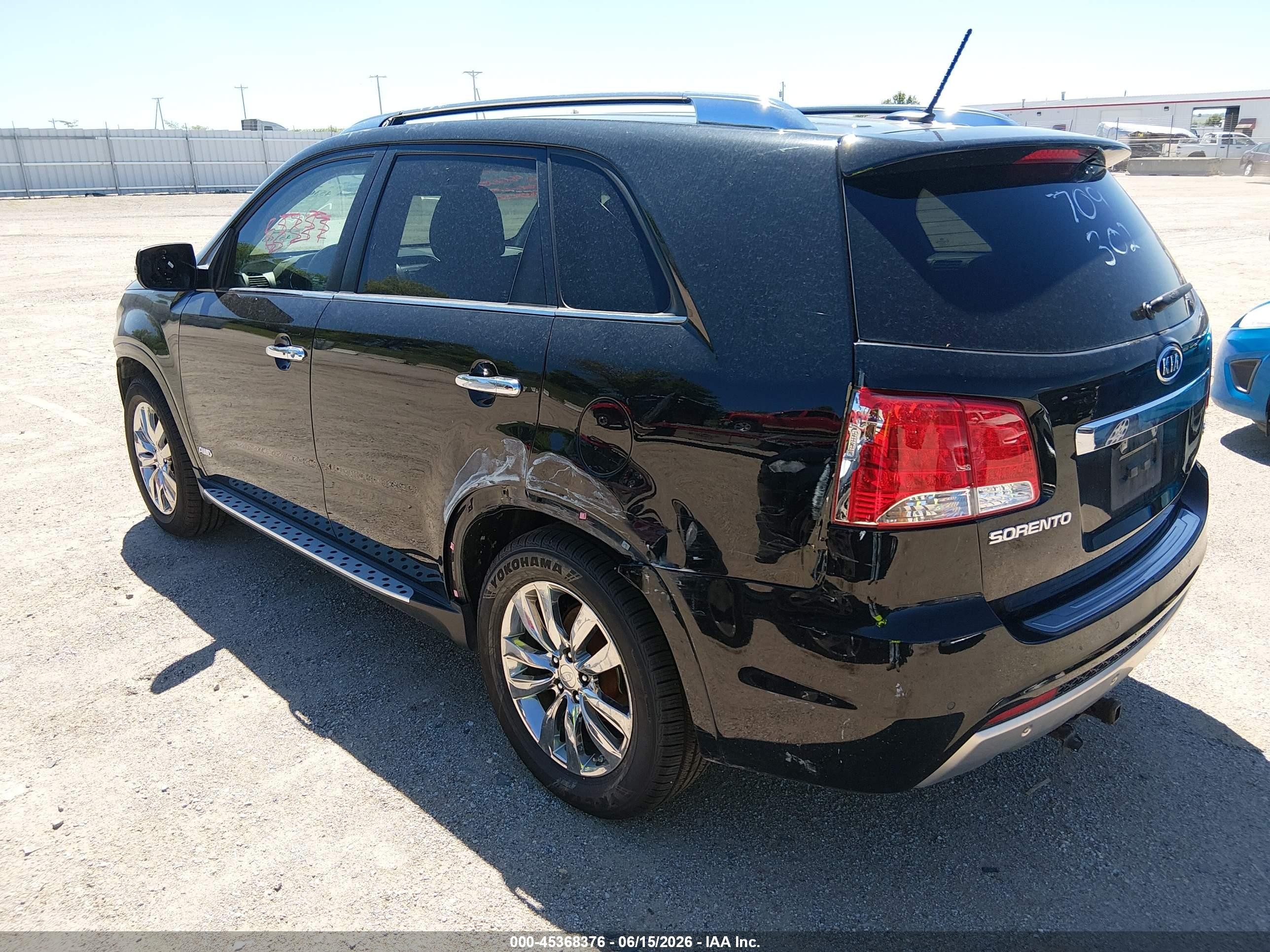 2012 Kia Sorento Sx V6 Black vin: 5XYKWDA29CG307373