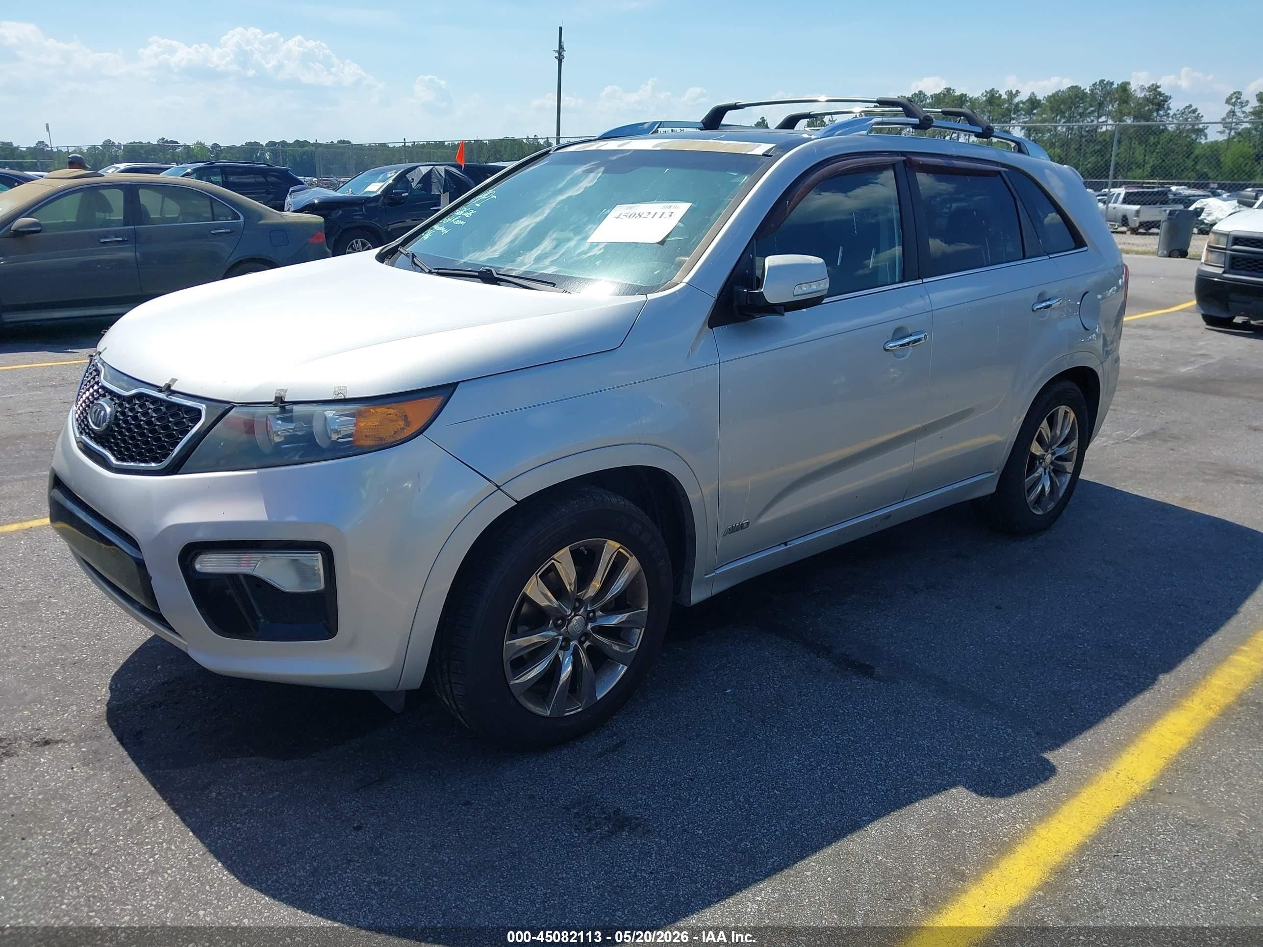 2013 Kia Sorento Sx V6 Silver vin: 5XYKWDA29DG326376
