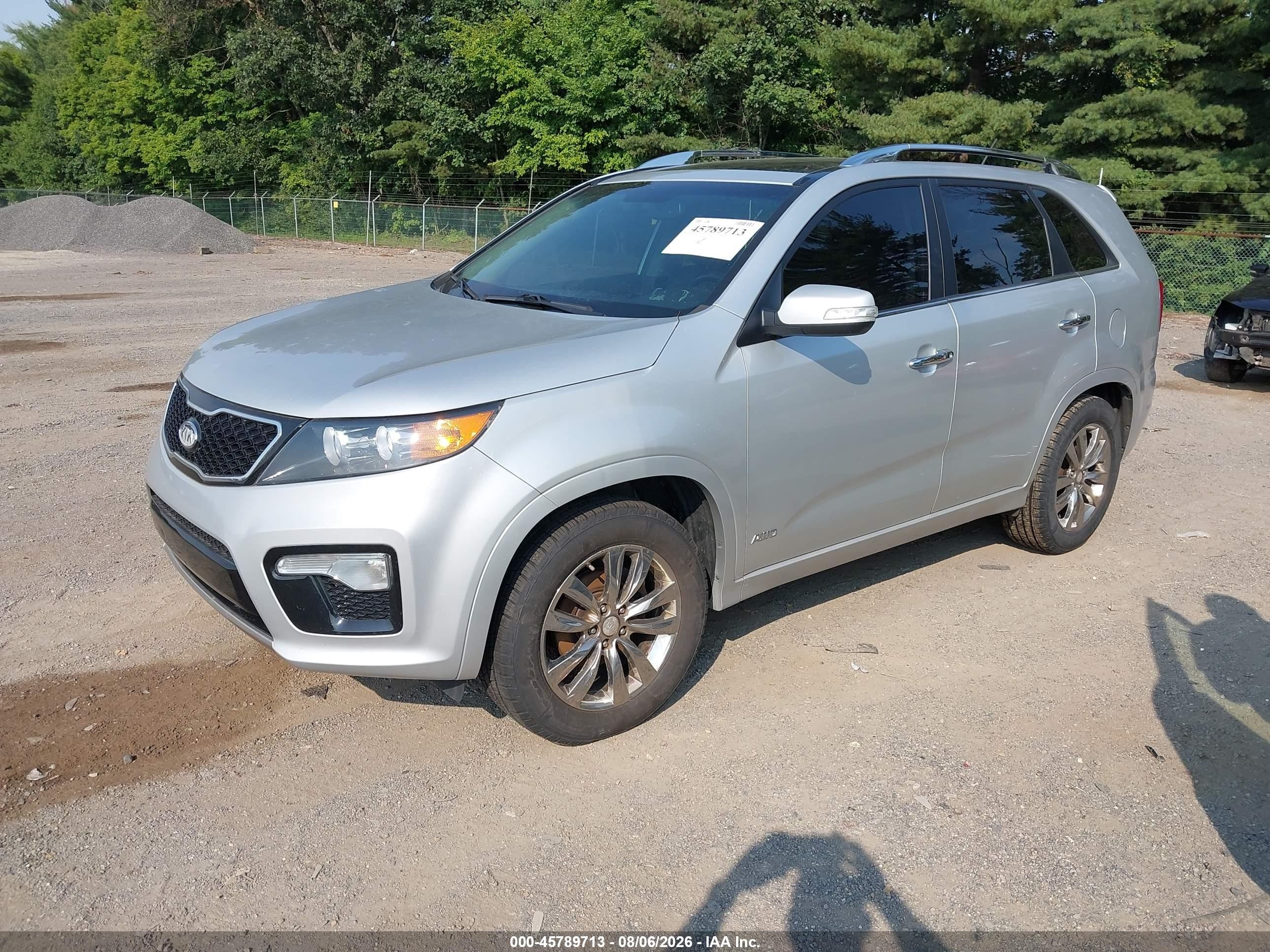 2013 Kia Sorento Sx V6 Silver vin: 5XYKWDA29DG391289
