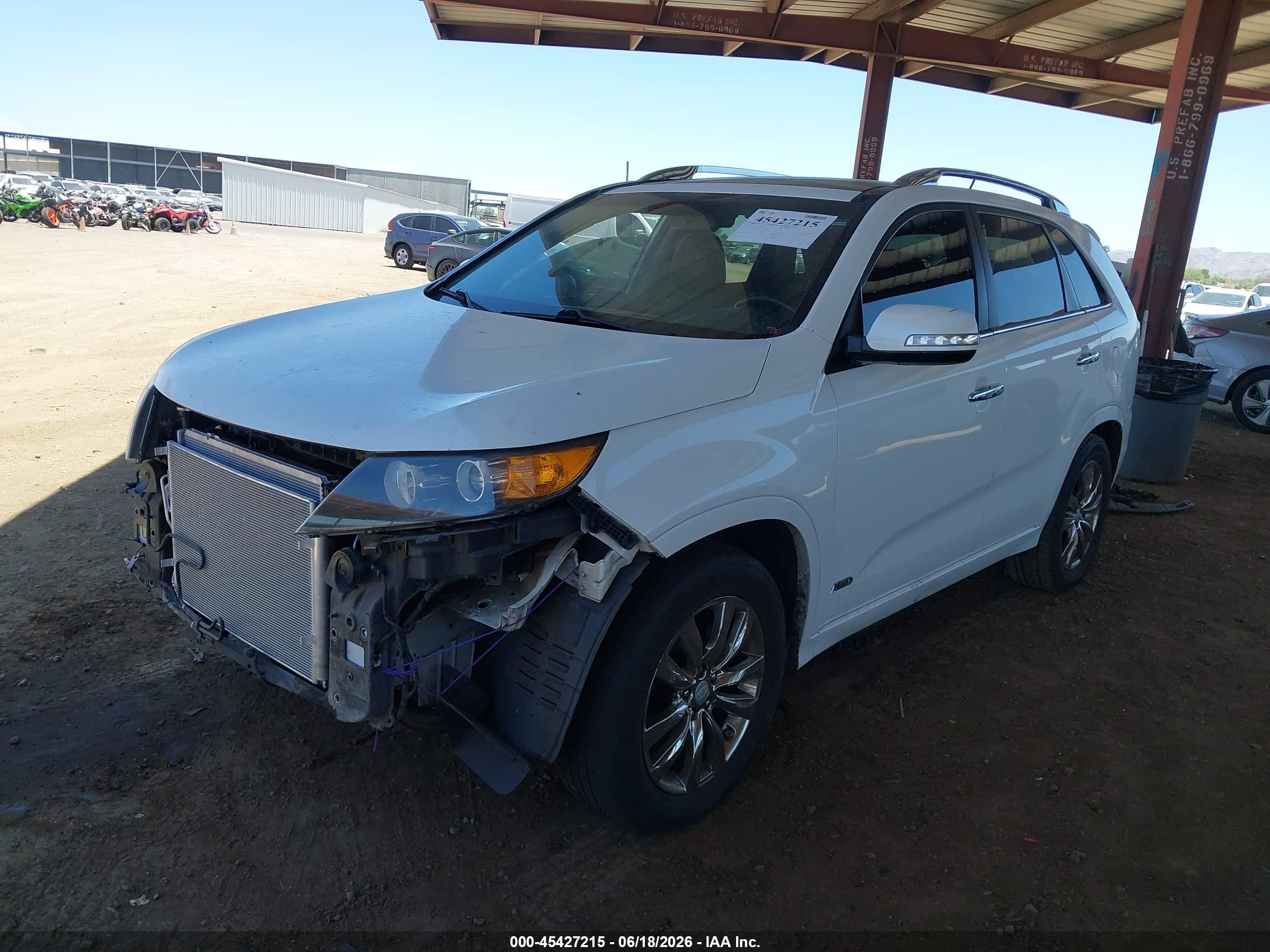 2013 Kia Sorento Sx V6 White vin: 5XYKWDA29DG396055