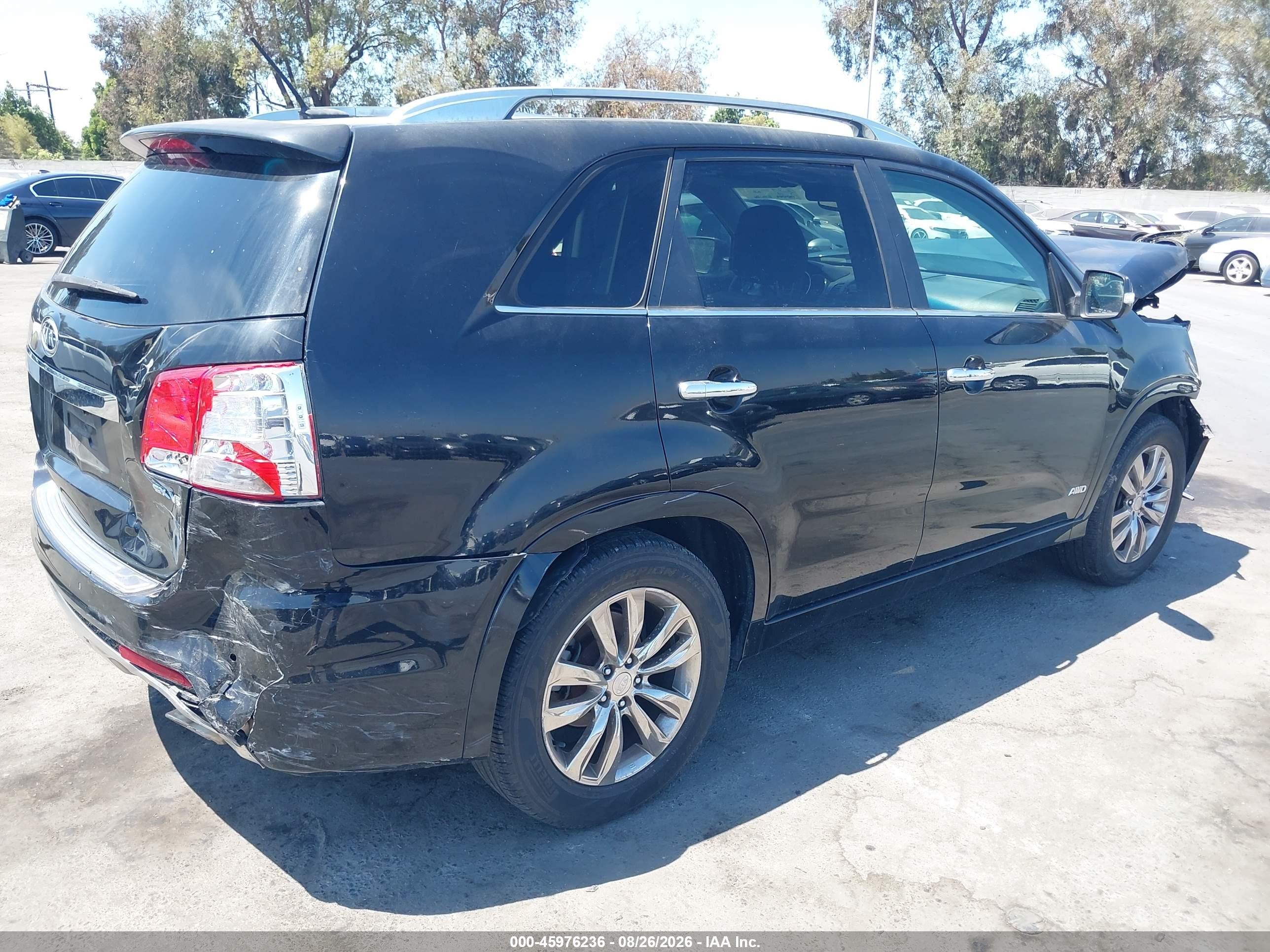 2012 Kia Sorento Sx V6 Black vin: 5XYKWDA2XCG210246