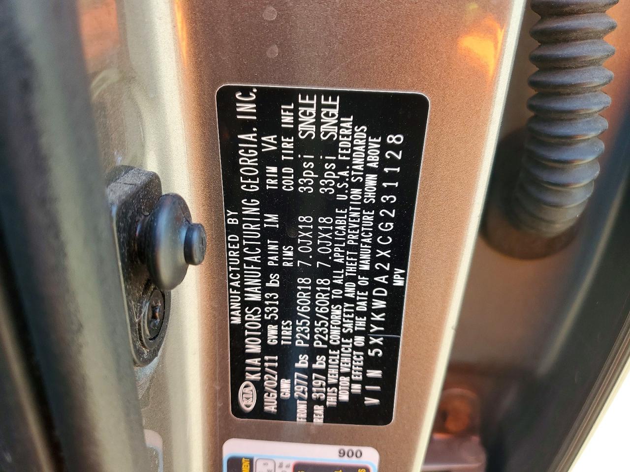 2012 Kia Sorento Sx Gray vin: 5XYKWDA2XCG231128