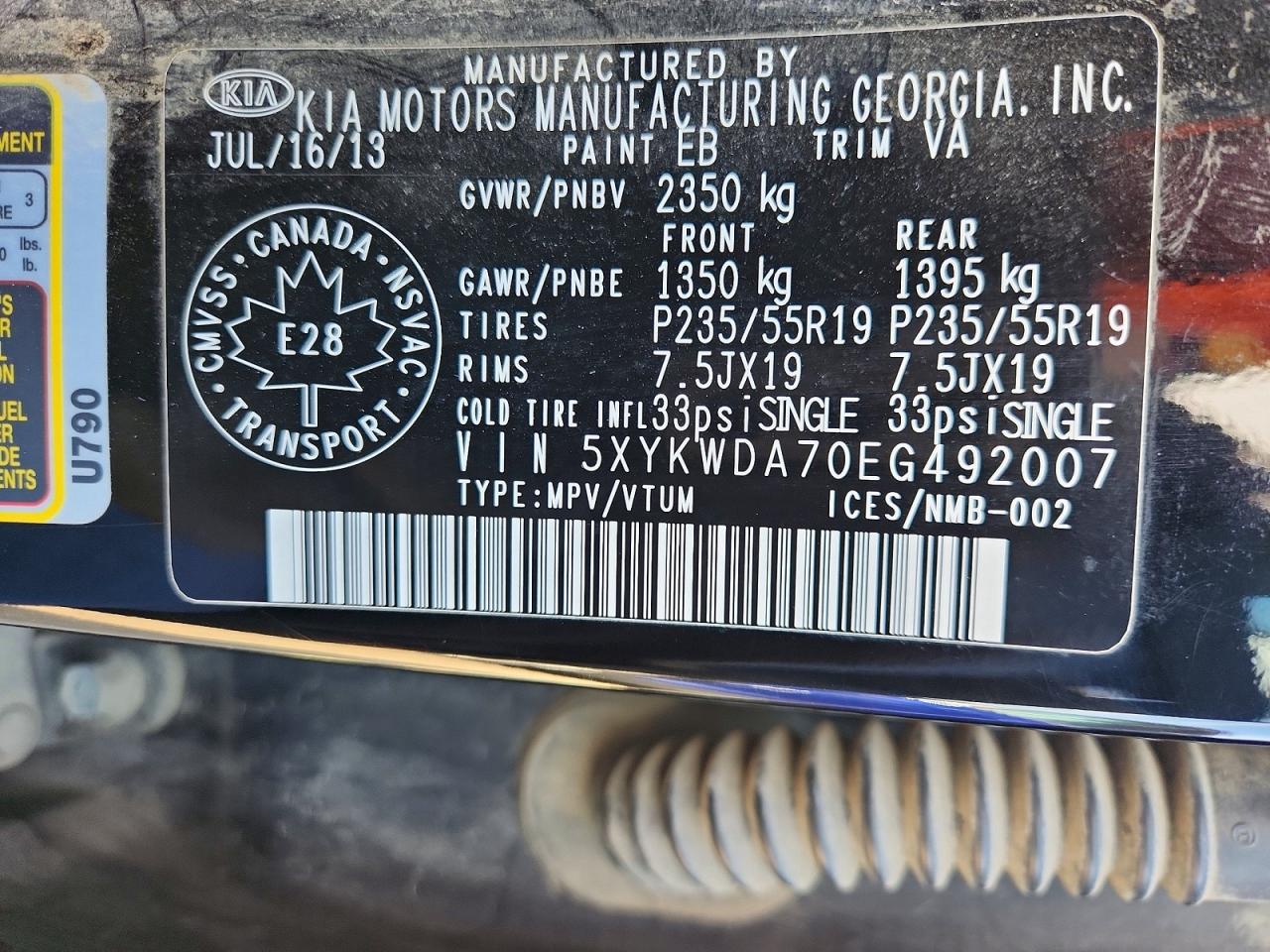 2014 Kia Sorento Sx Черный vin: 5XYKWDA70EG492007