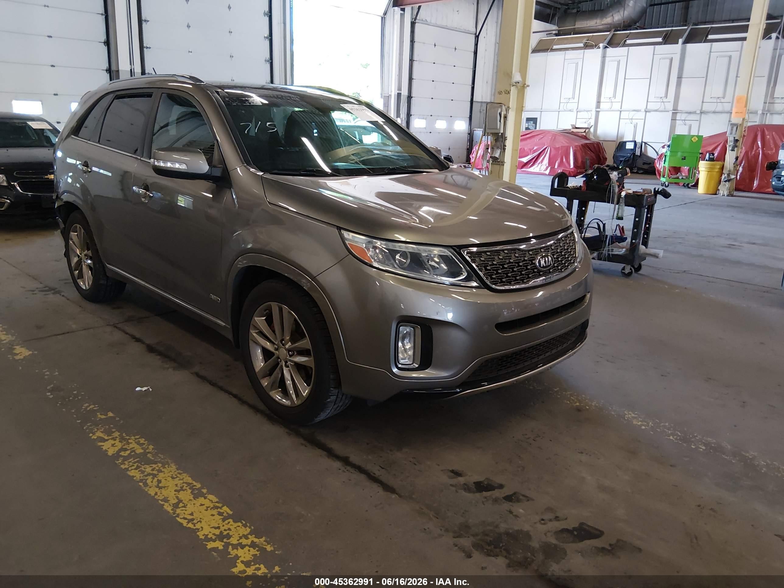2014 Kia Sorento Limited V6 Gray vin: 5XYKWDA70EG498602