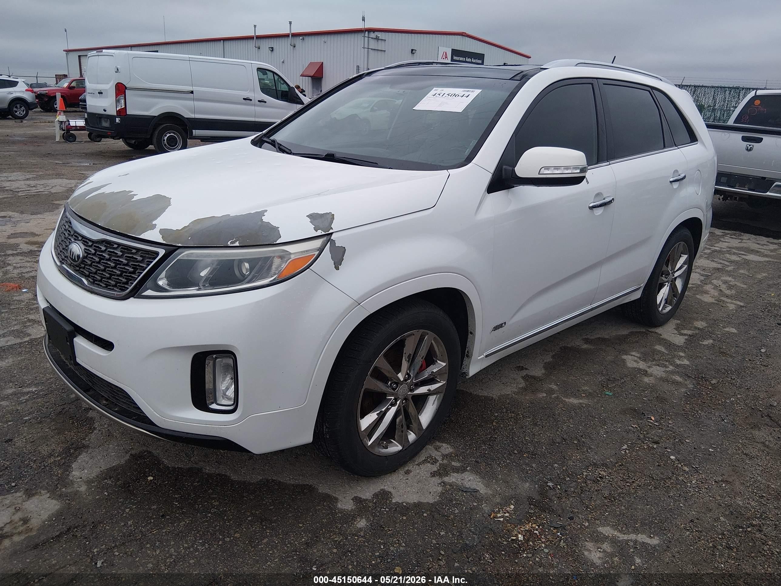 2014 Kia Sorento Limited V6 White vin: 5XYKWDA70EG520310