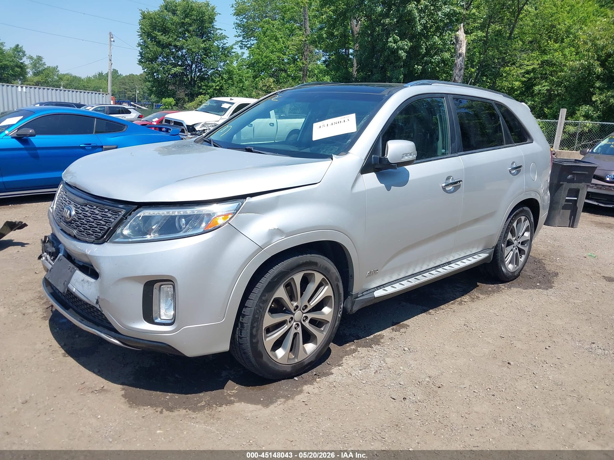 2015 Kia Sorento Sx V6 Silver vin: 5XYKWDA70FG627133