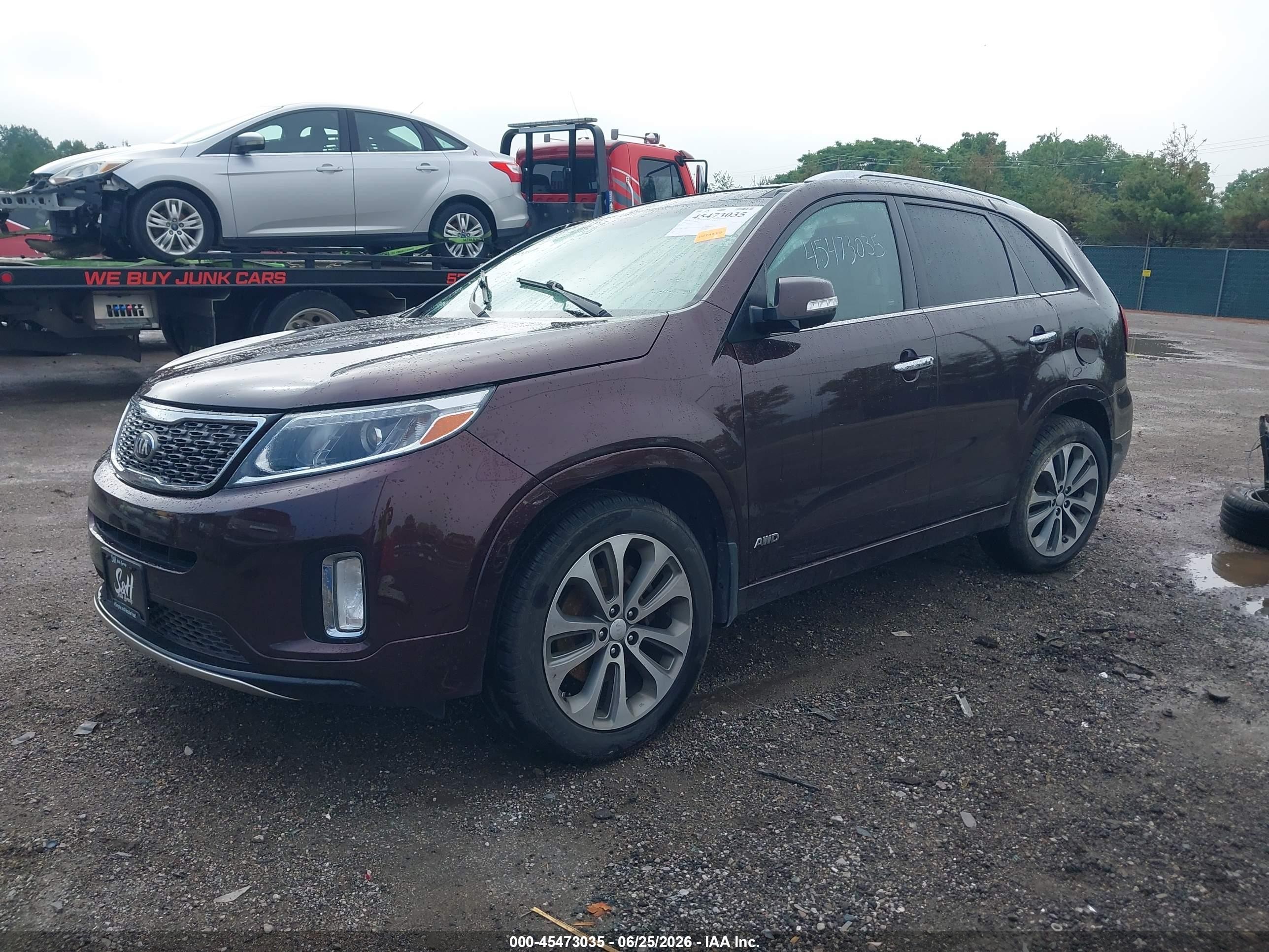 2015 Kia Sorento Sx V6 Burgundy vin: 5XYKWDA71FG578864