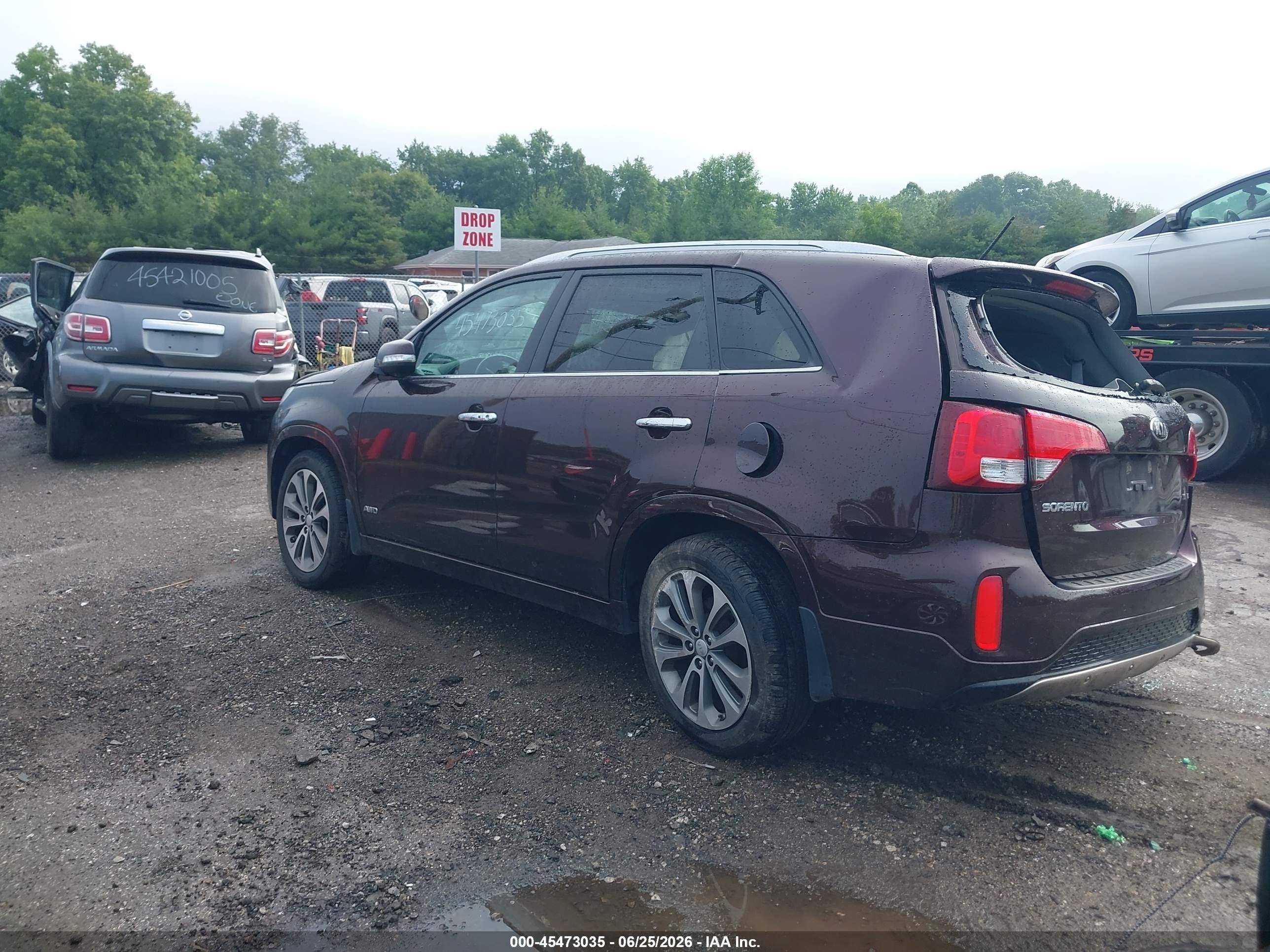 2015 Kia Sorento Sx V6 Burgundy vin: 5XYKWDA71FG578864
