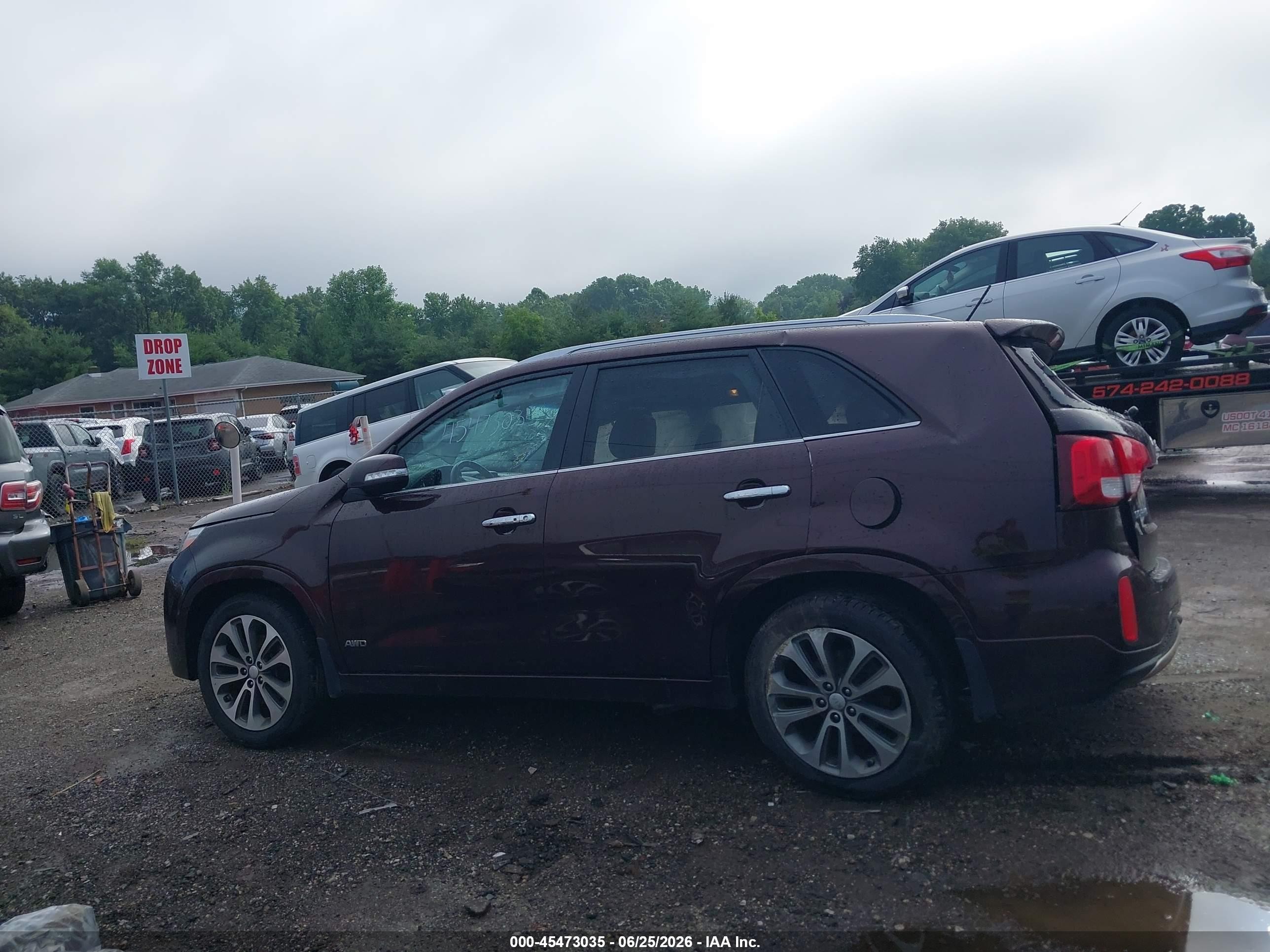 2015 Kia Sorento Sx V6 Burgundy vin: 5XYKWDA71FG578864