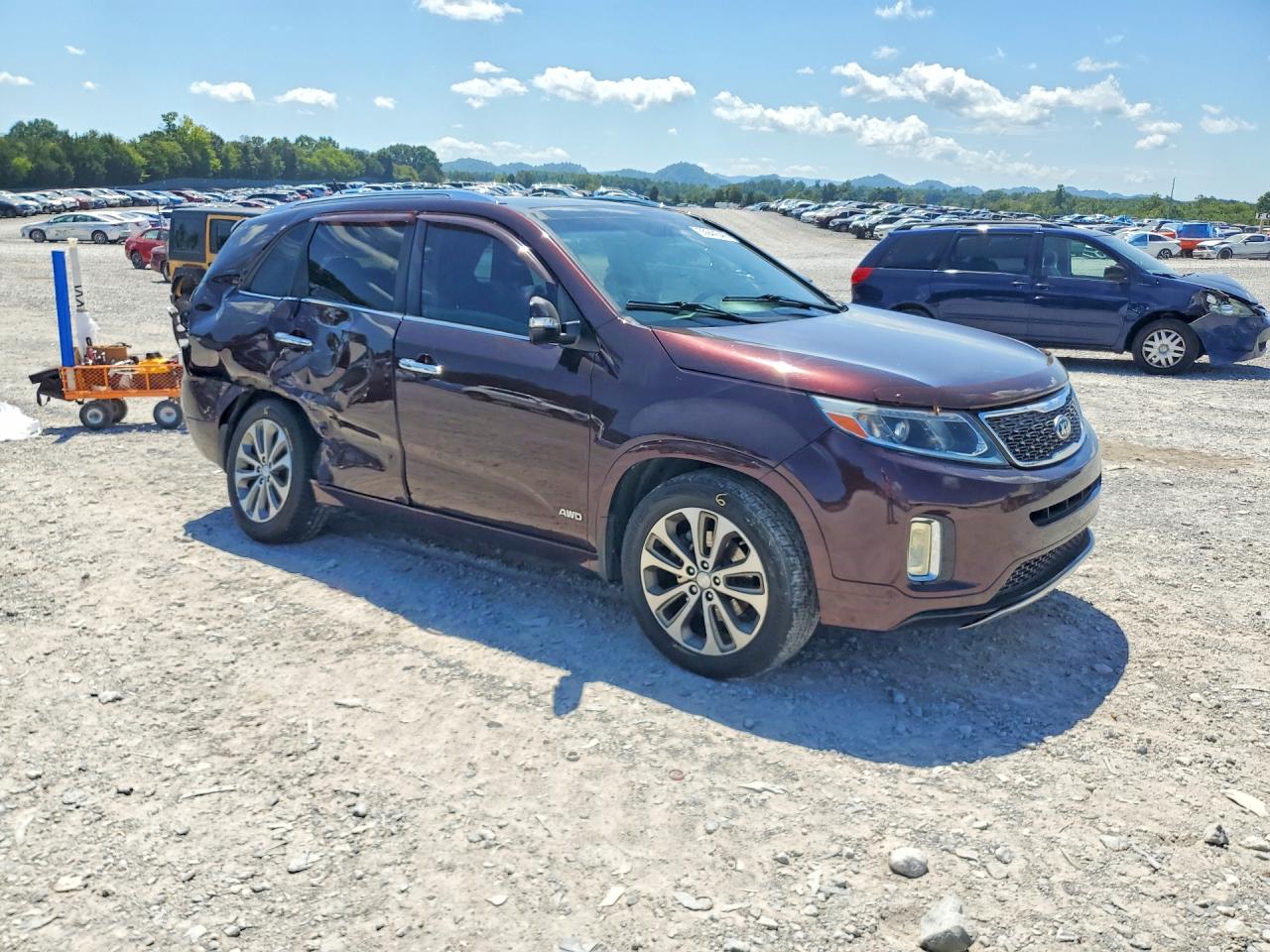2014 Kia Sorento Sx Burgundy vin: 5XYKWDA72EG531616
