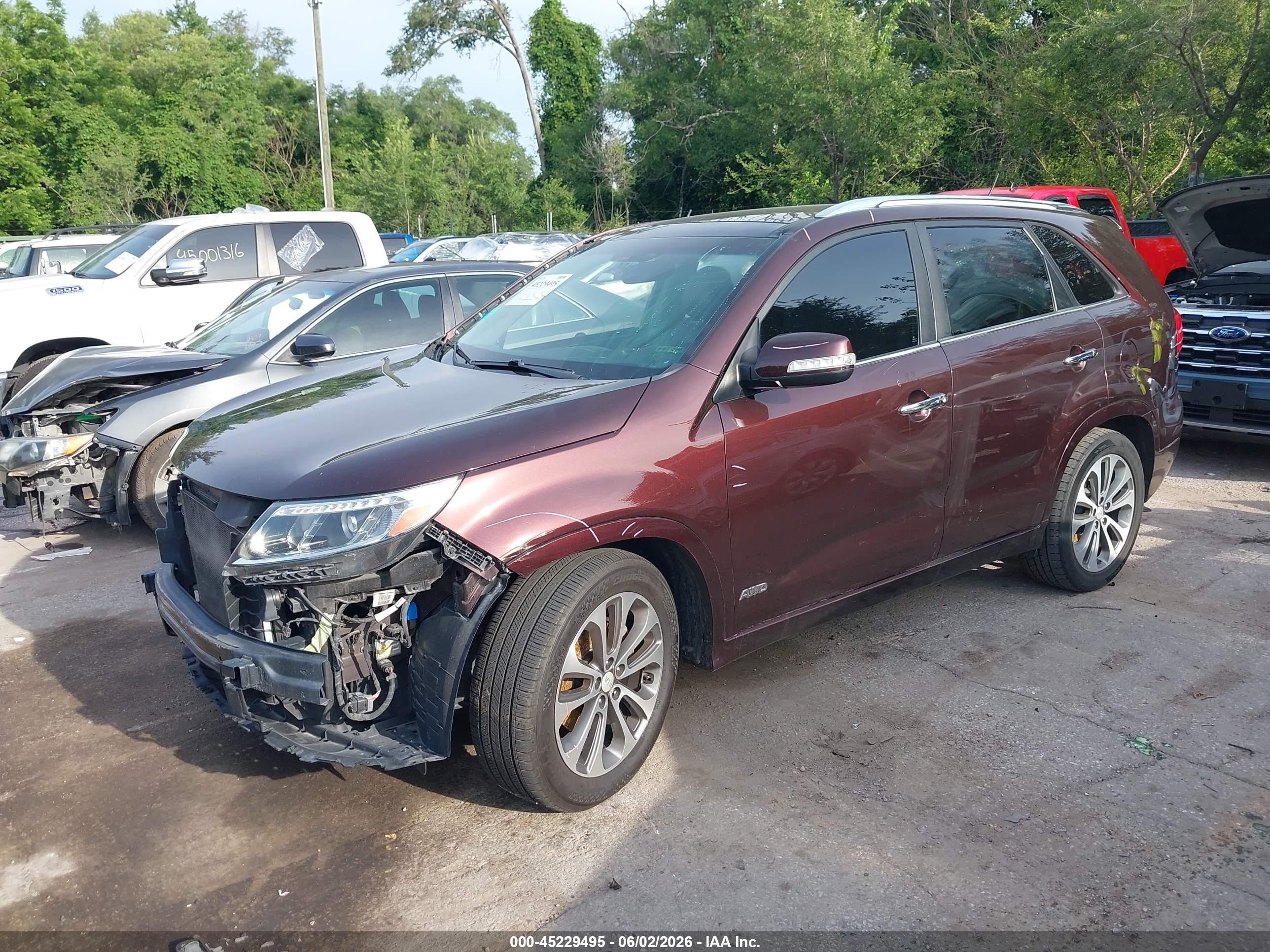 2015 Kia Sorento Sx V6 Burgundy vin: 5XYKWDA72FG625870