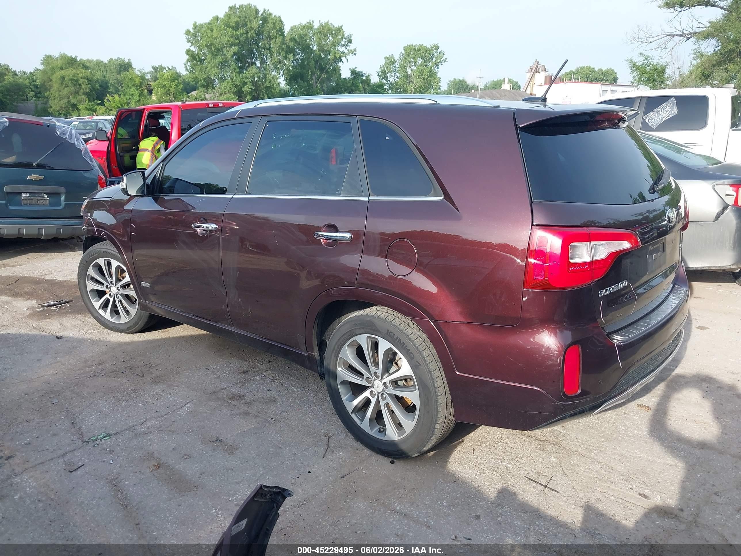 2015 Kia Sorento Sx V6 Burgundy vin: 5XYKWDA72FG625870