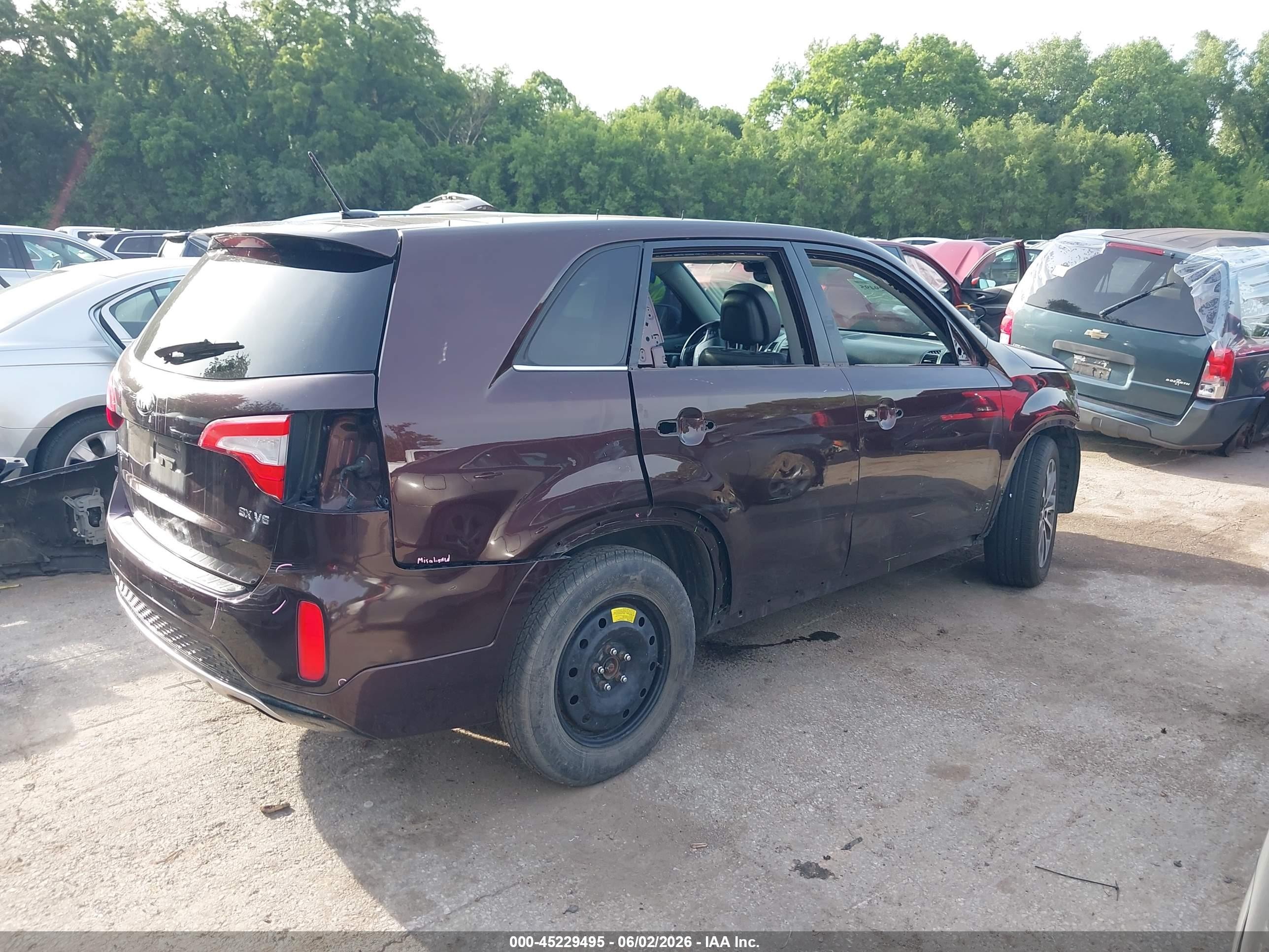 2015 Kia Sorento Sx V6 Burgundy vin: 5XYKWDA72FG625870
