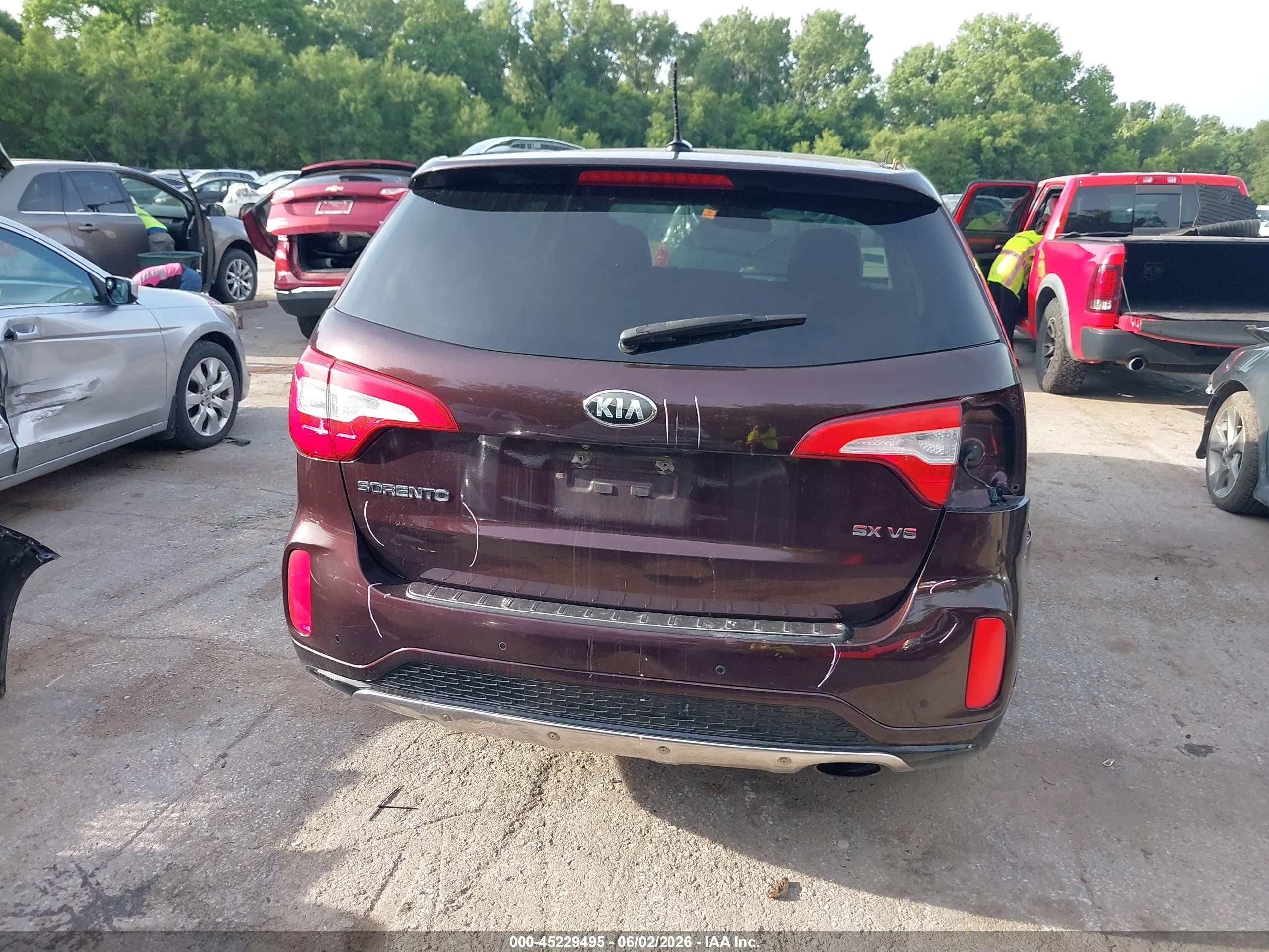 2015 Kia Sorento Sx V6 Burgundy vin: 5XYKWDA72FG625870