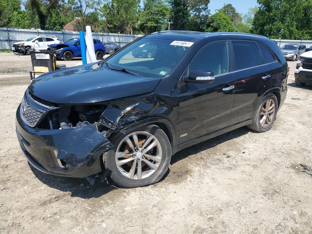 2014 Kia Sorento Sx Limited Black vin: 5XYKWDA73EG446705 Damage: Left Front Fender, Dent(S) W/ Paint Dmg, > 12 Inches