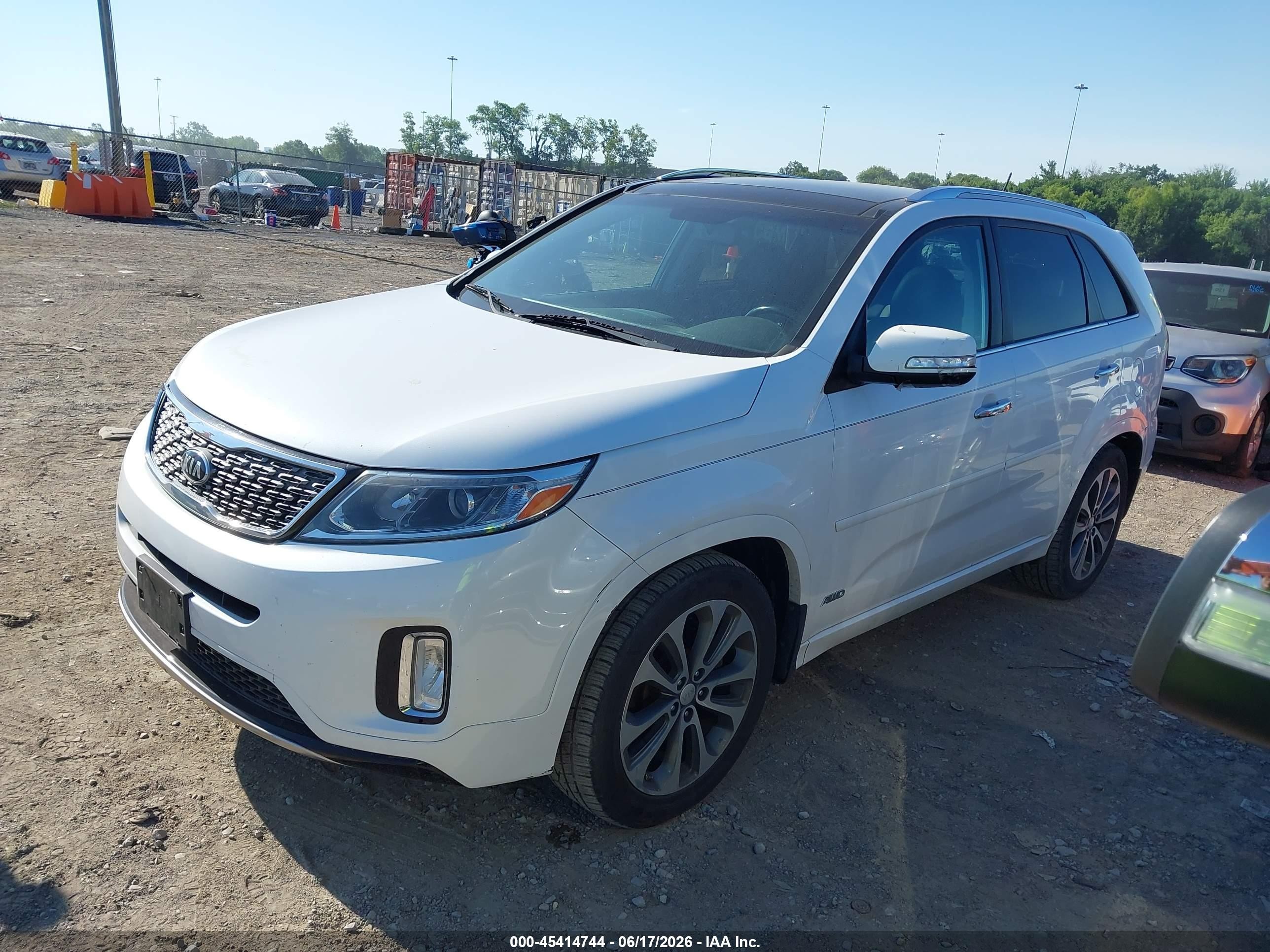 2015 Kia Sorento Sx V6 White vin: 5XYKWDA73FG647098