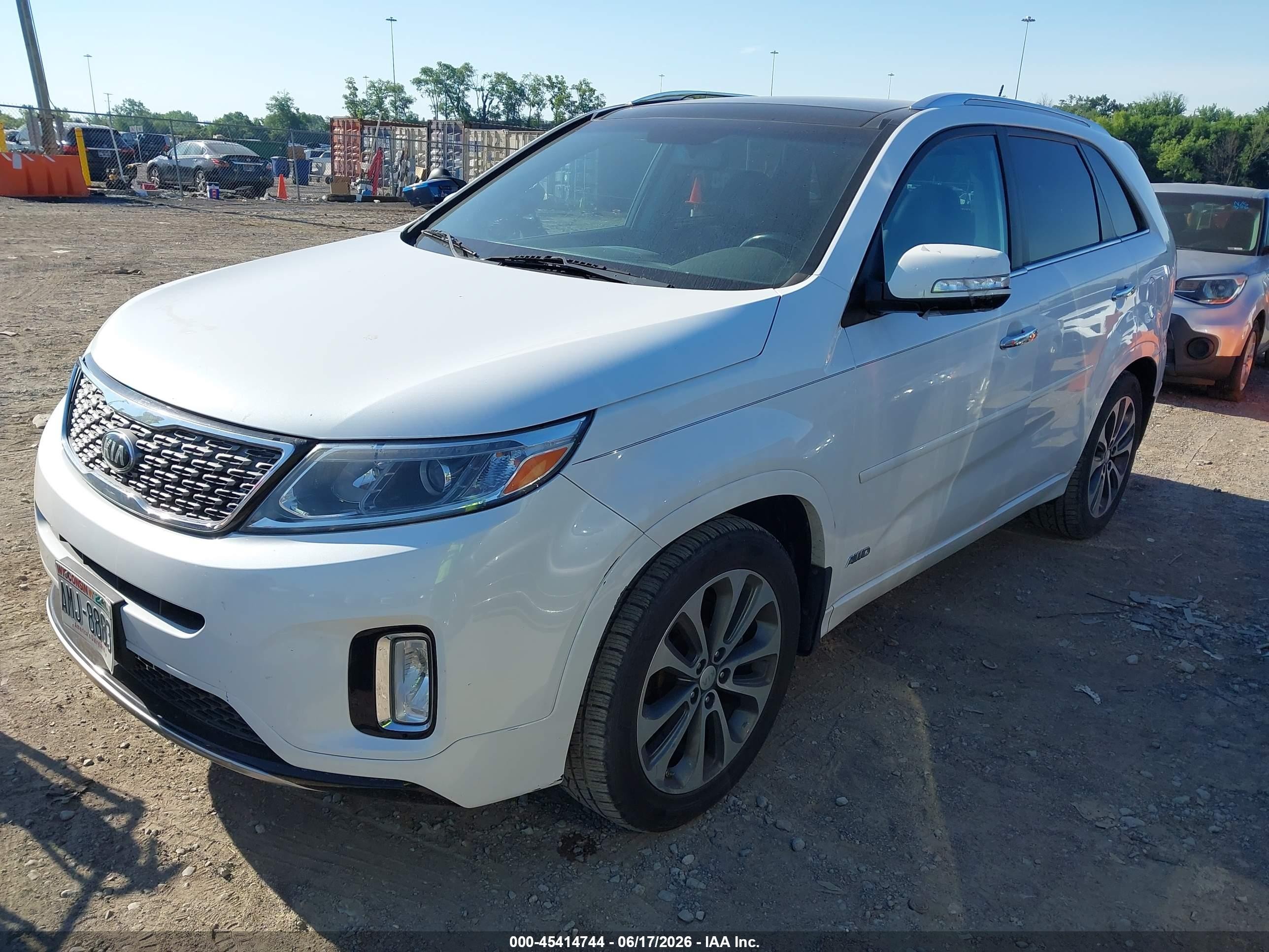 2015 Kia Sorento Sx V6 White vin: 5XYKWDA73FG647098