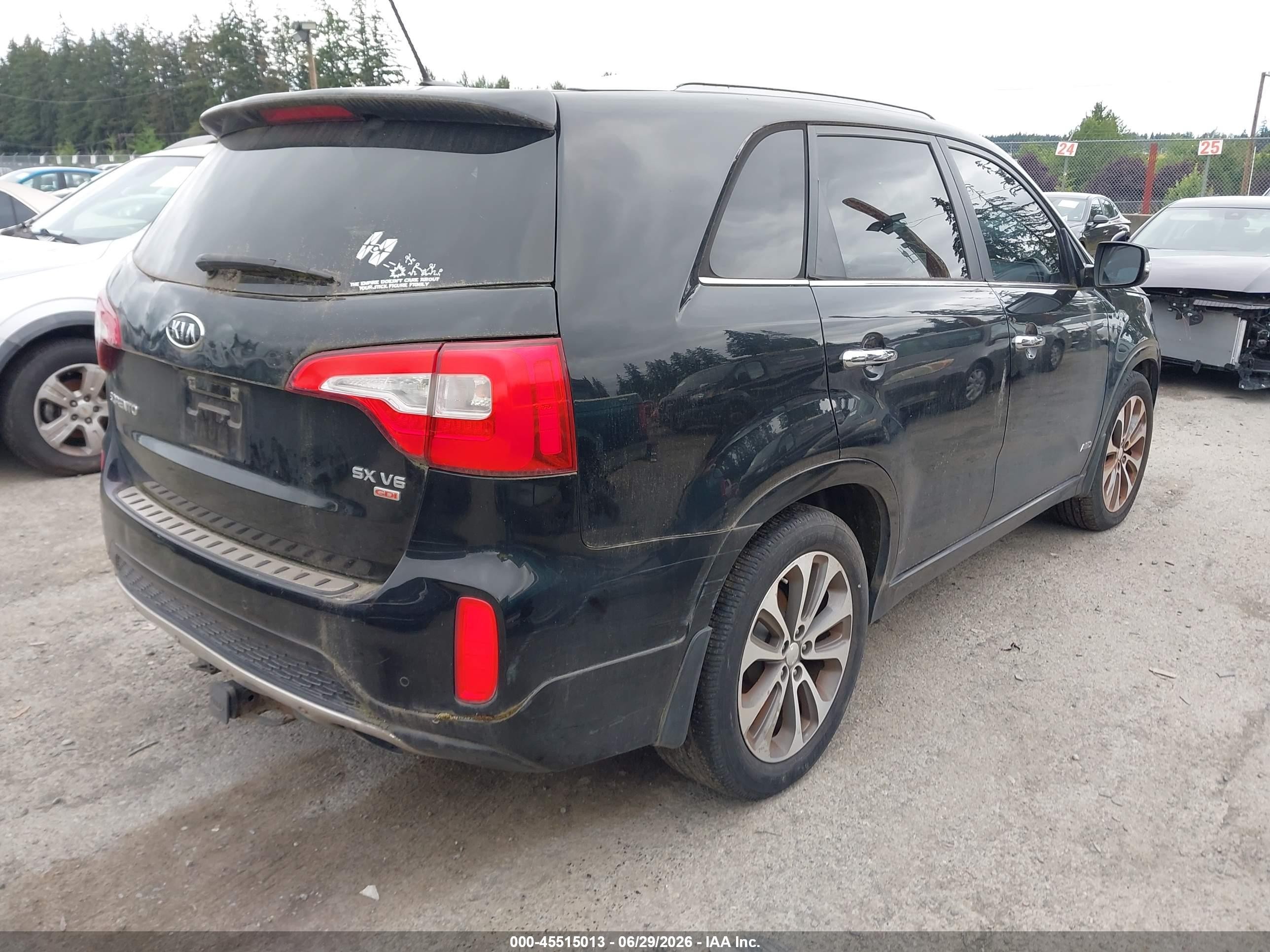 2014 Kia Sorento Sx V6 Black vin: 5XYKWDA74EG480541