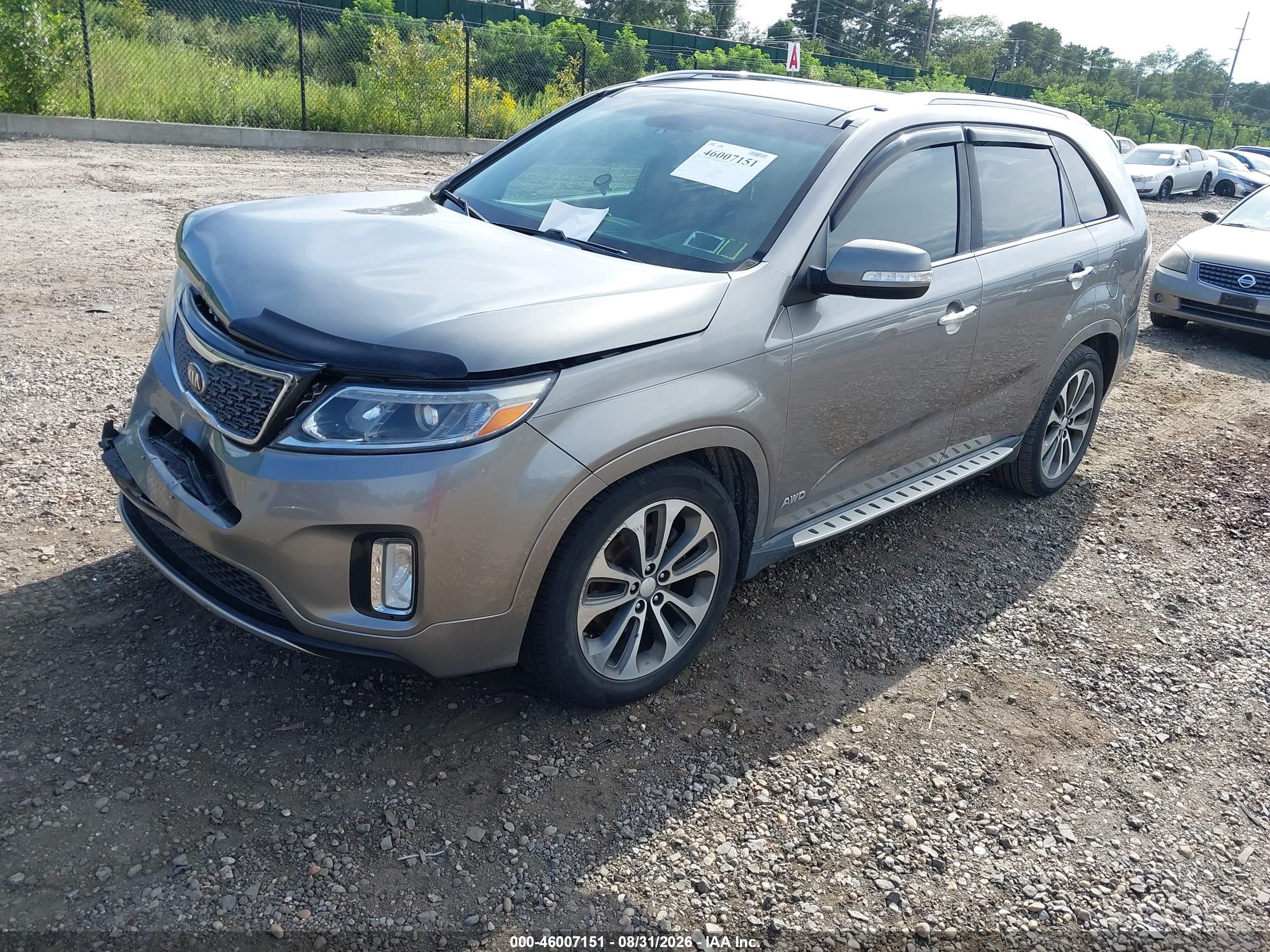 2014 Kia Sorento Sx V6 Gray vin: 5XYKWDA75EG488342