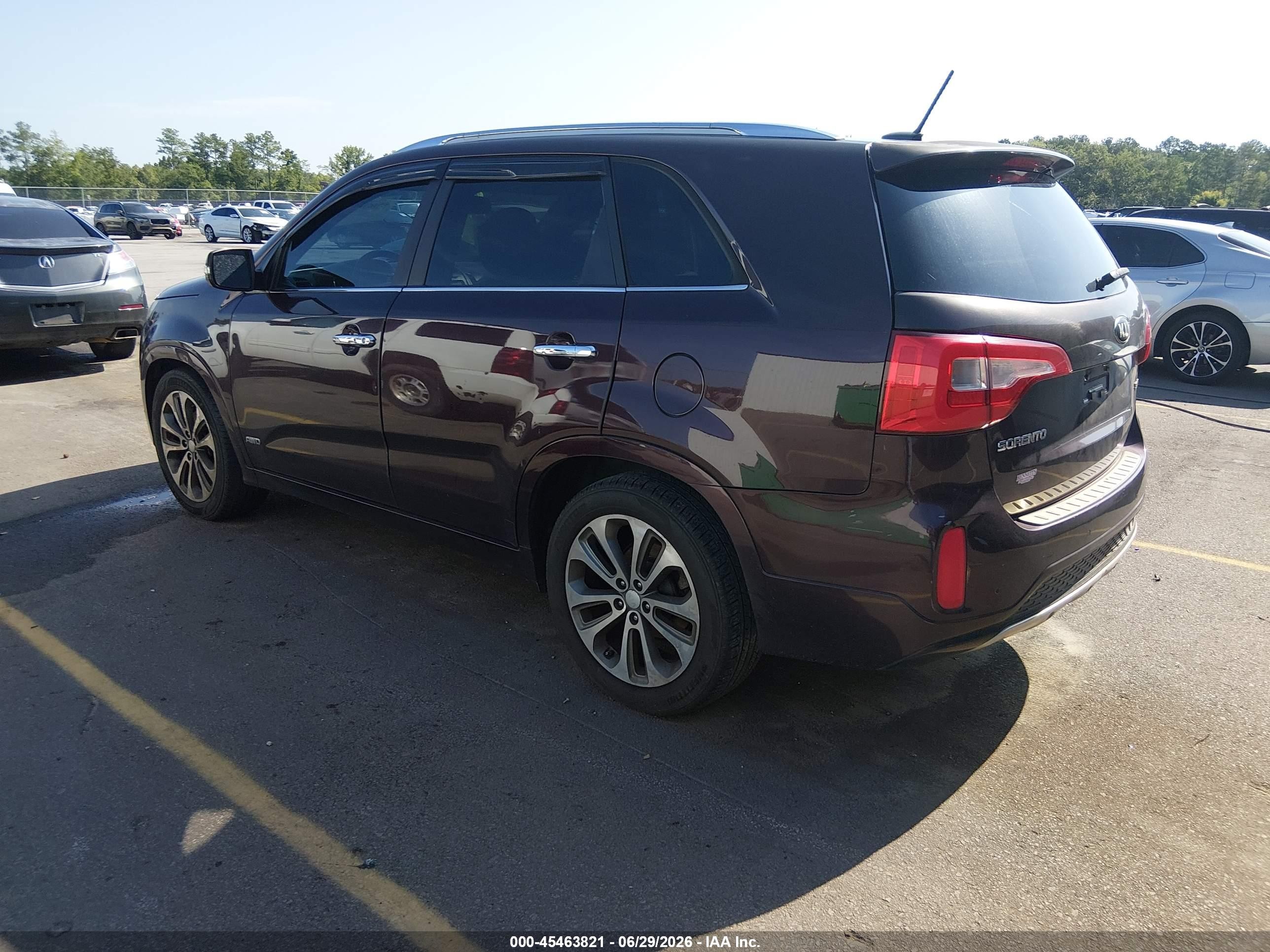 2015 Kia Sorento Sx V6 Burgundy vin: 5XYKWDA75FG578883