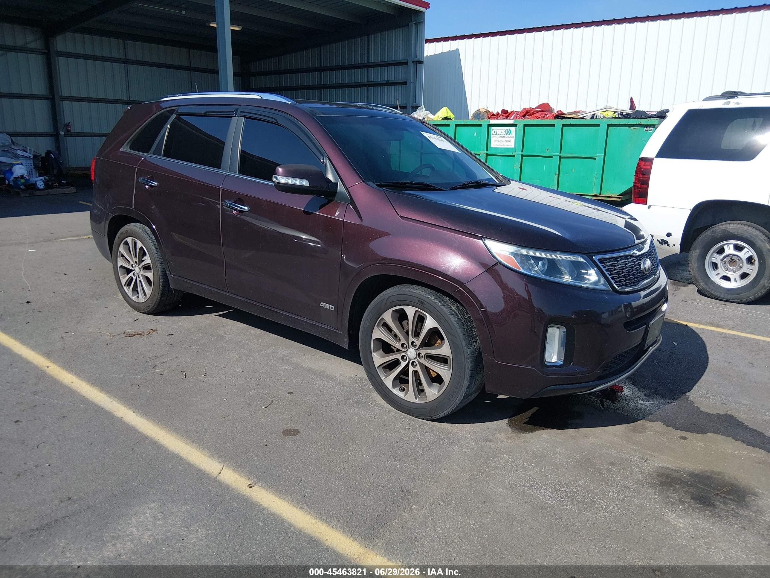 2015 Kia Sorento Sx V6 Burgundy vin: 5XYKWDA75FG578883