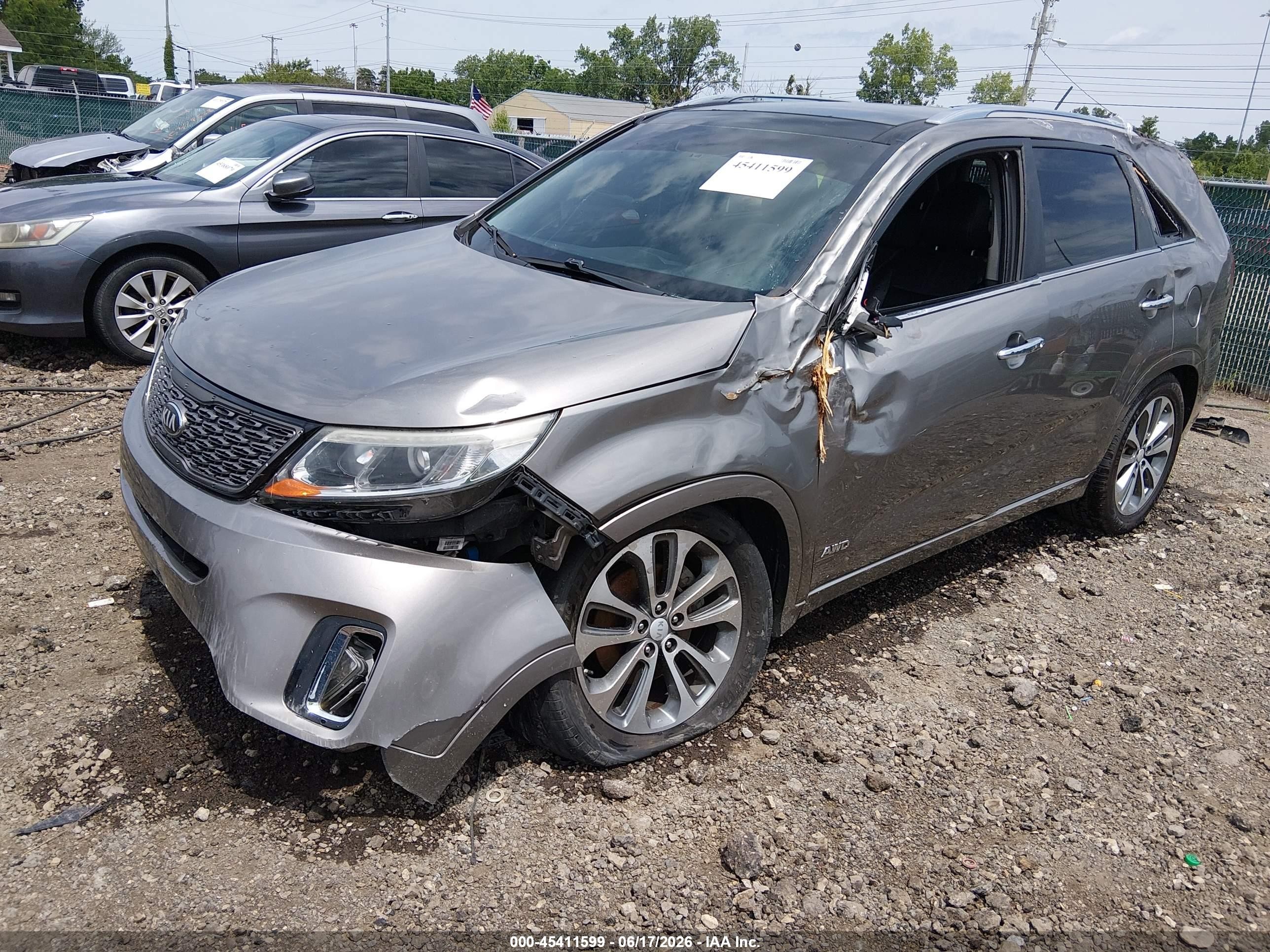 2015 Kia Sorento Sx V6 Gray vin: 5XYKWDA76FG621093