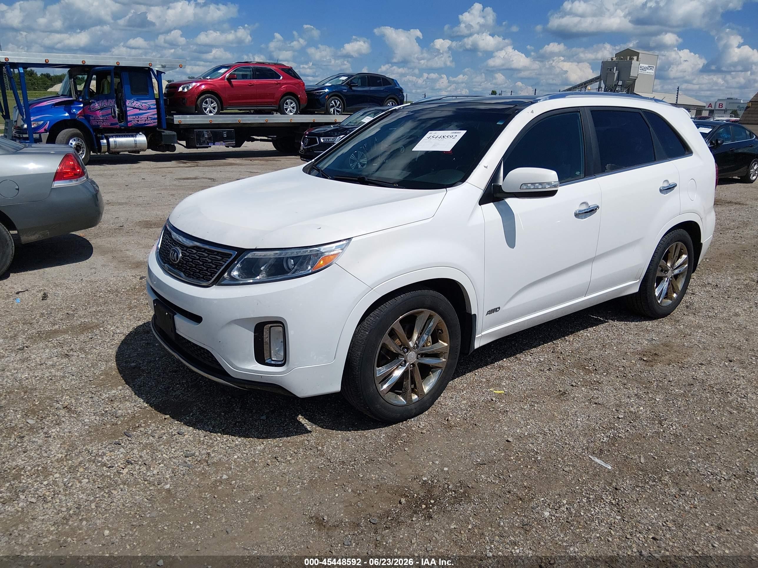 2014 Kia Sorento Limited V6 White vin: 5XYKWDA77EG466486