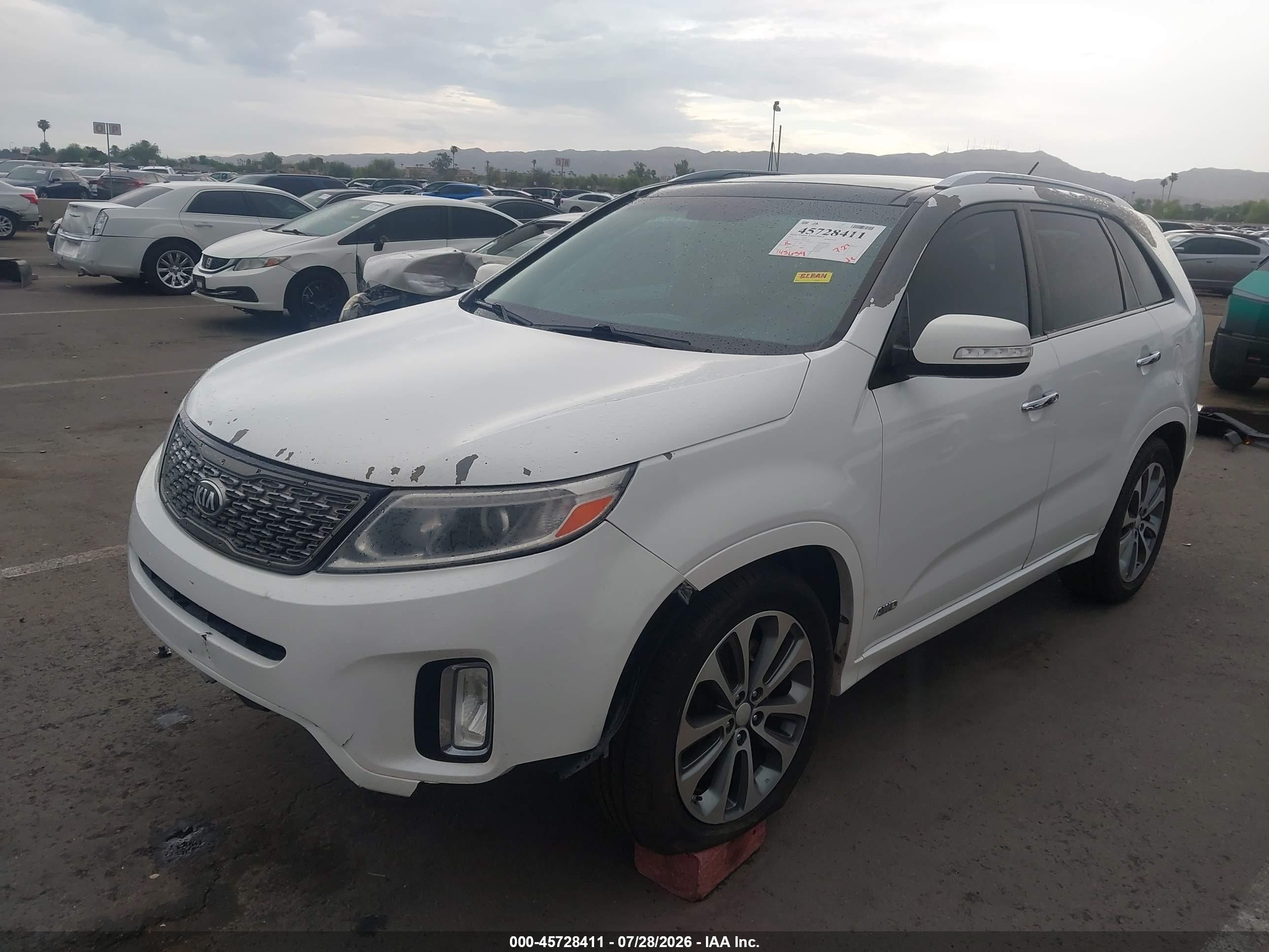 2014 Kia Sorento Sx V6 White vin: 5XYKWDA77EG527481