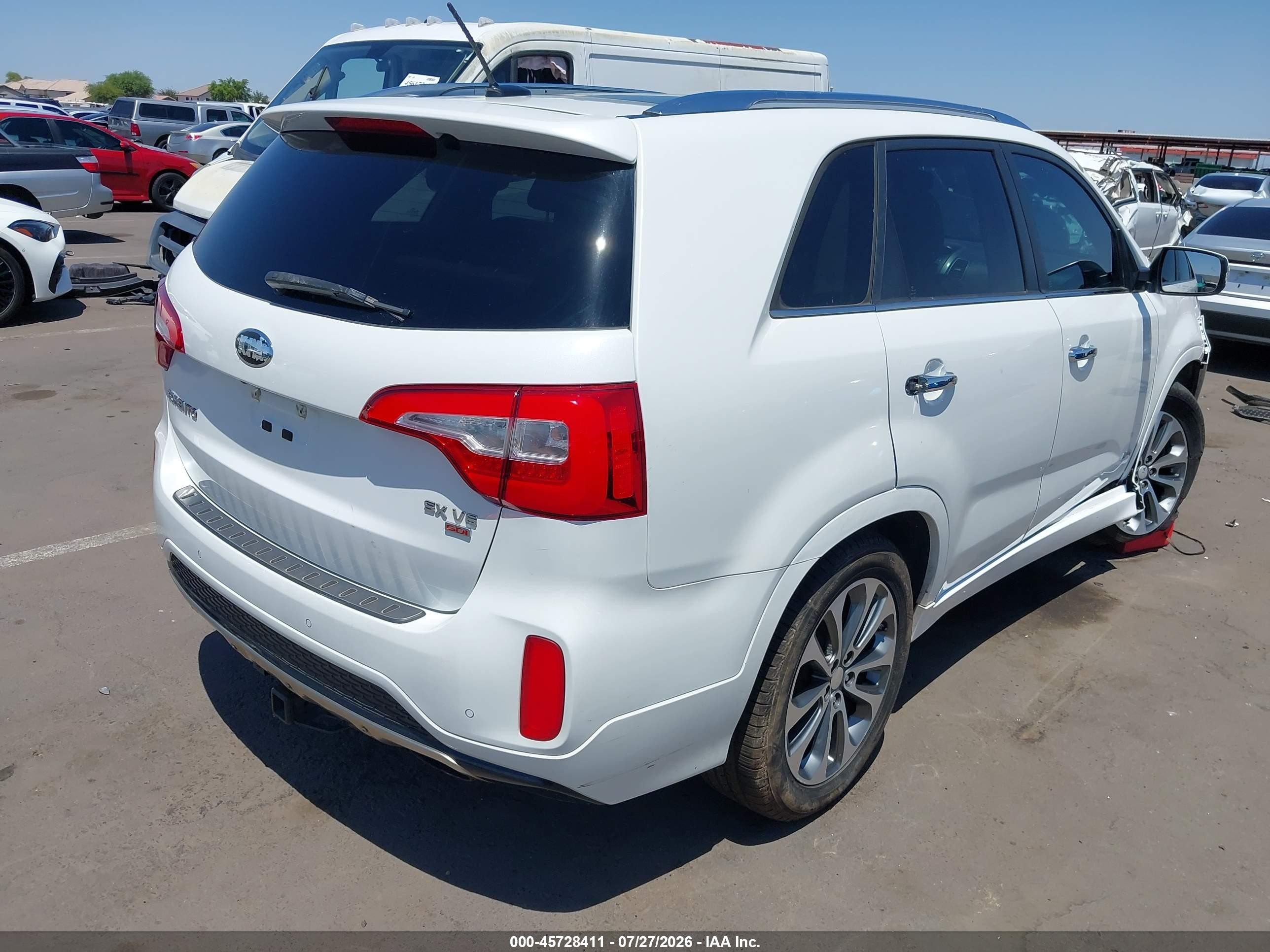 2014 Kia Sorento Sx V6 White vin: 5XYKWDA77EG527481