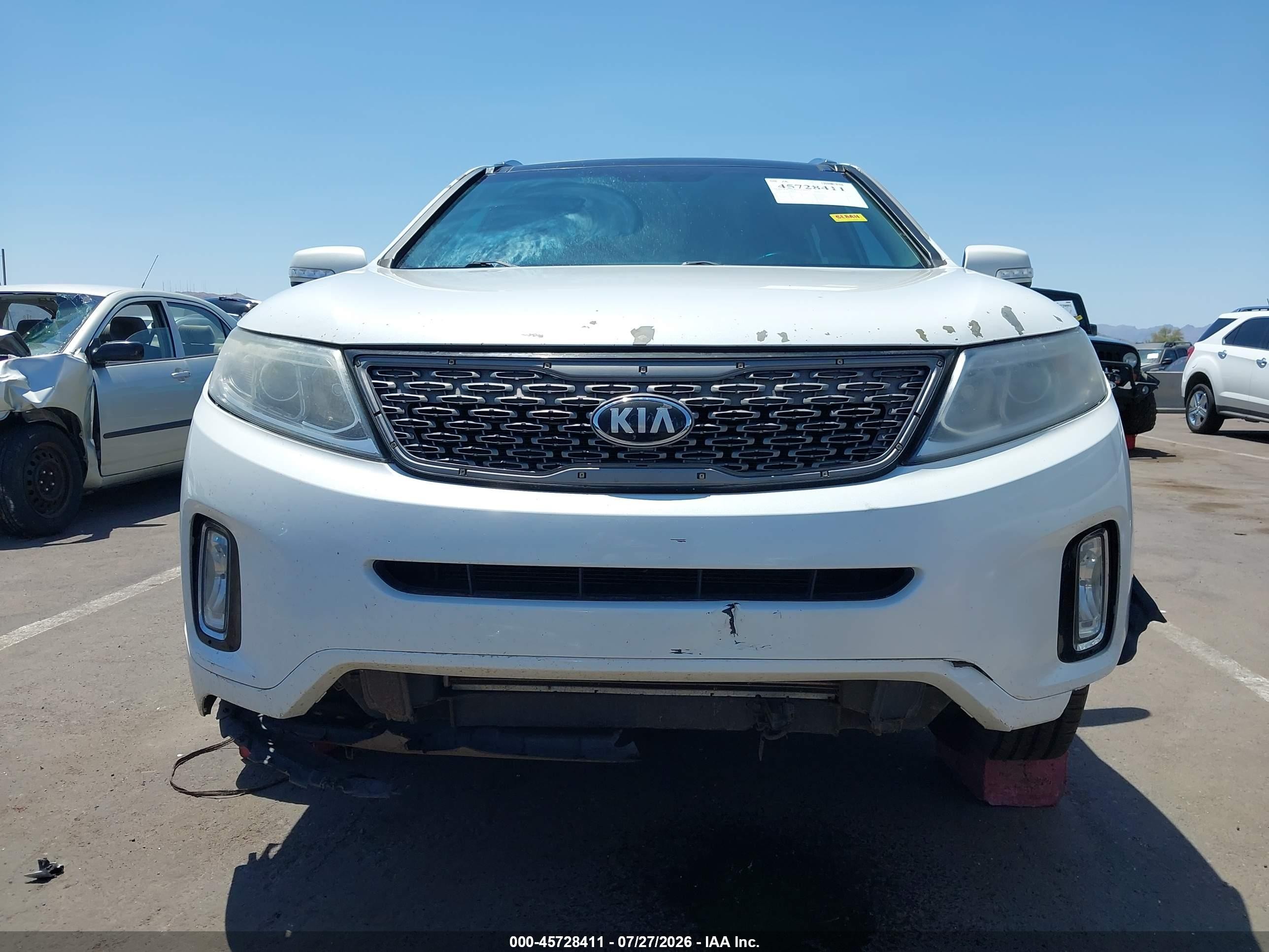 2014 Kia Sorento Sx V6 White vin: 5XYKWDA77EG527481