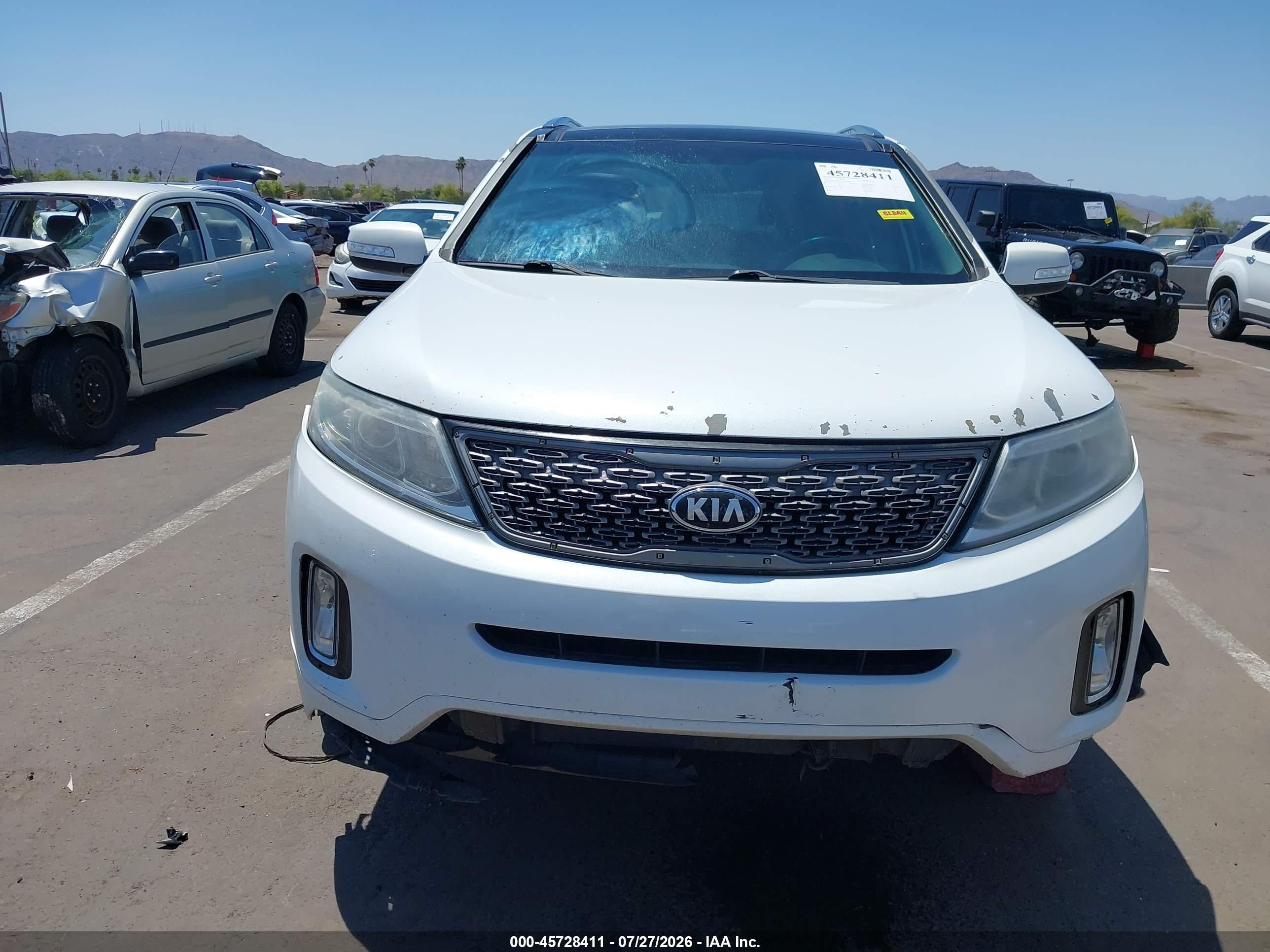 2014 Kia Sorento Sx V6 White vin: 5XYKWDA77EG527481