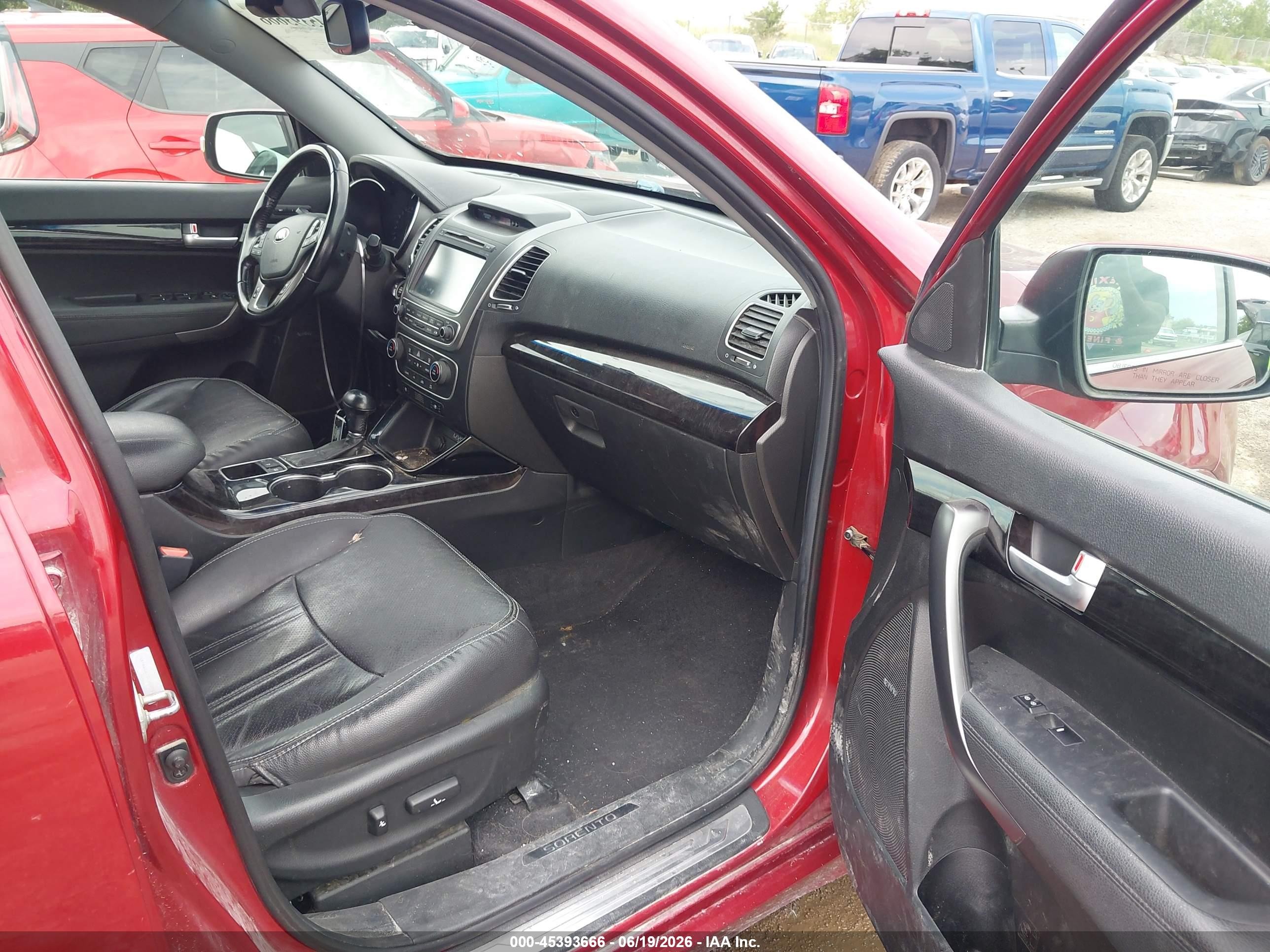 2014 Kia Sorento Sx V6 Red vin: 5XYKWDA78EG539574