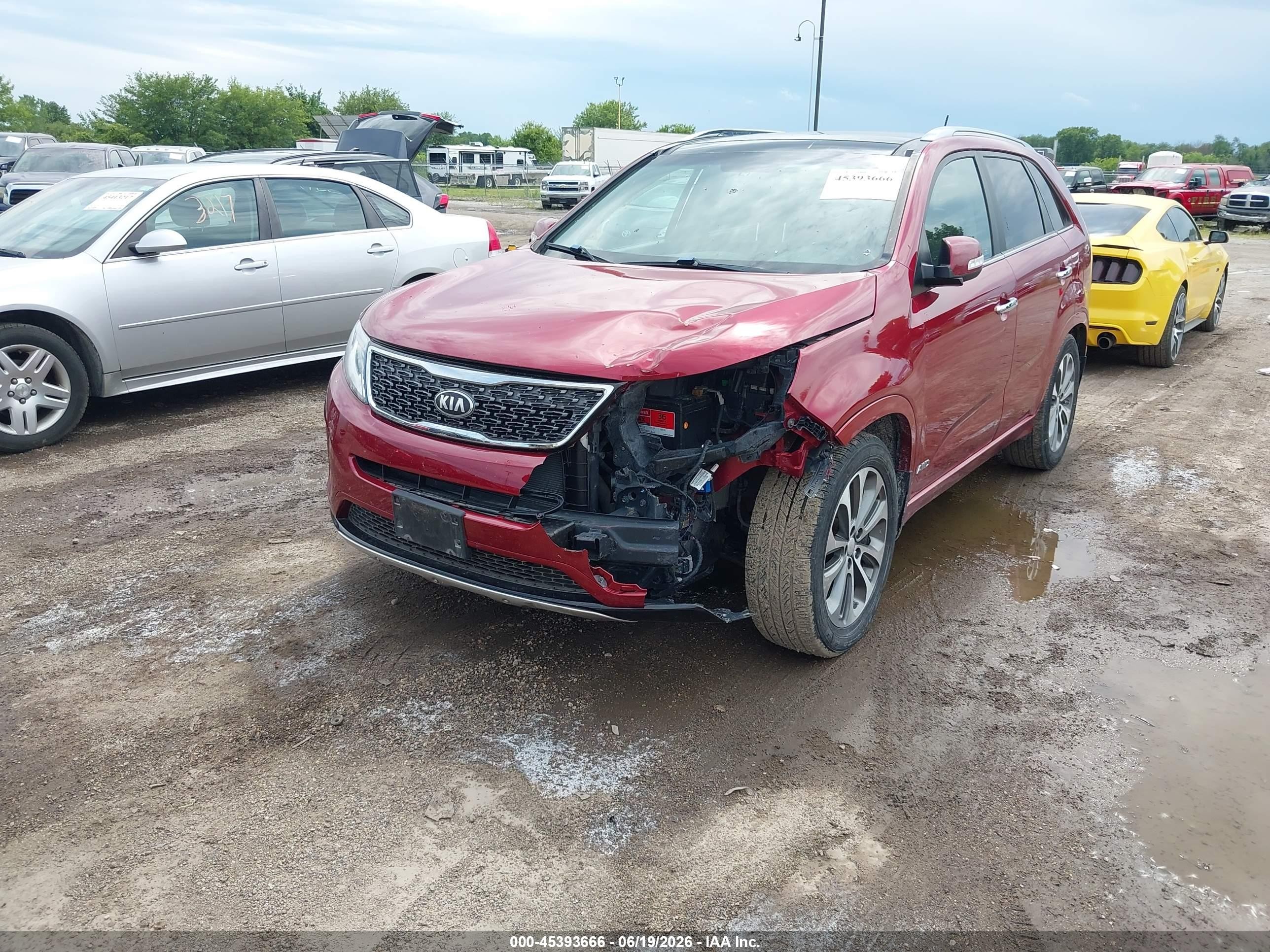 2014 Kia Sorento Sx V6 Red vin: 5XYKWDA78EG539574