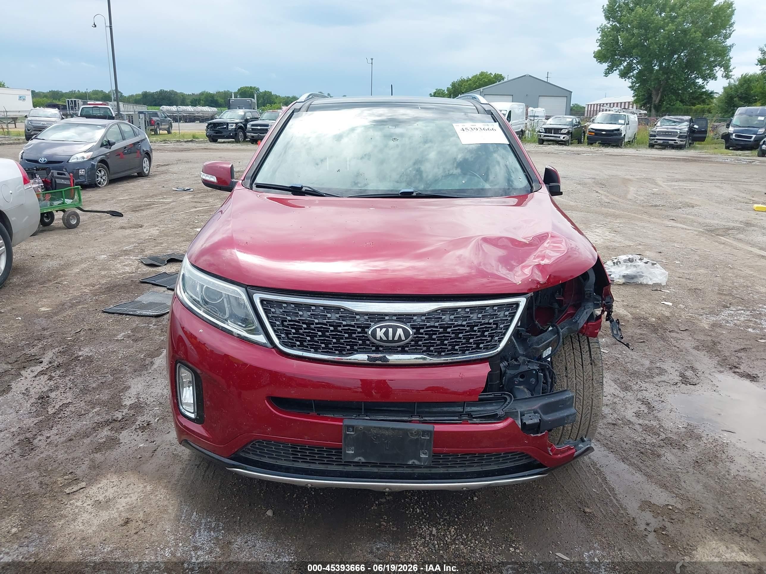 2014 Kia Sorento Sx V6 Red vin: 5XYKWDA78EG539574