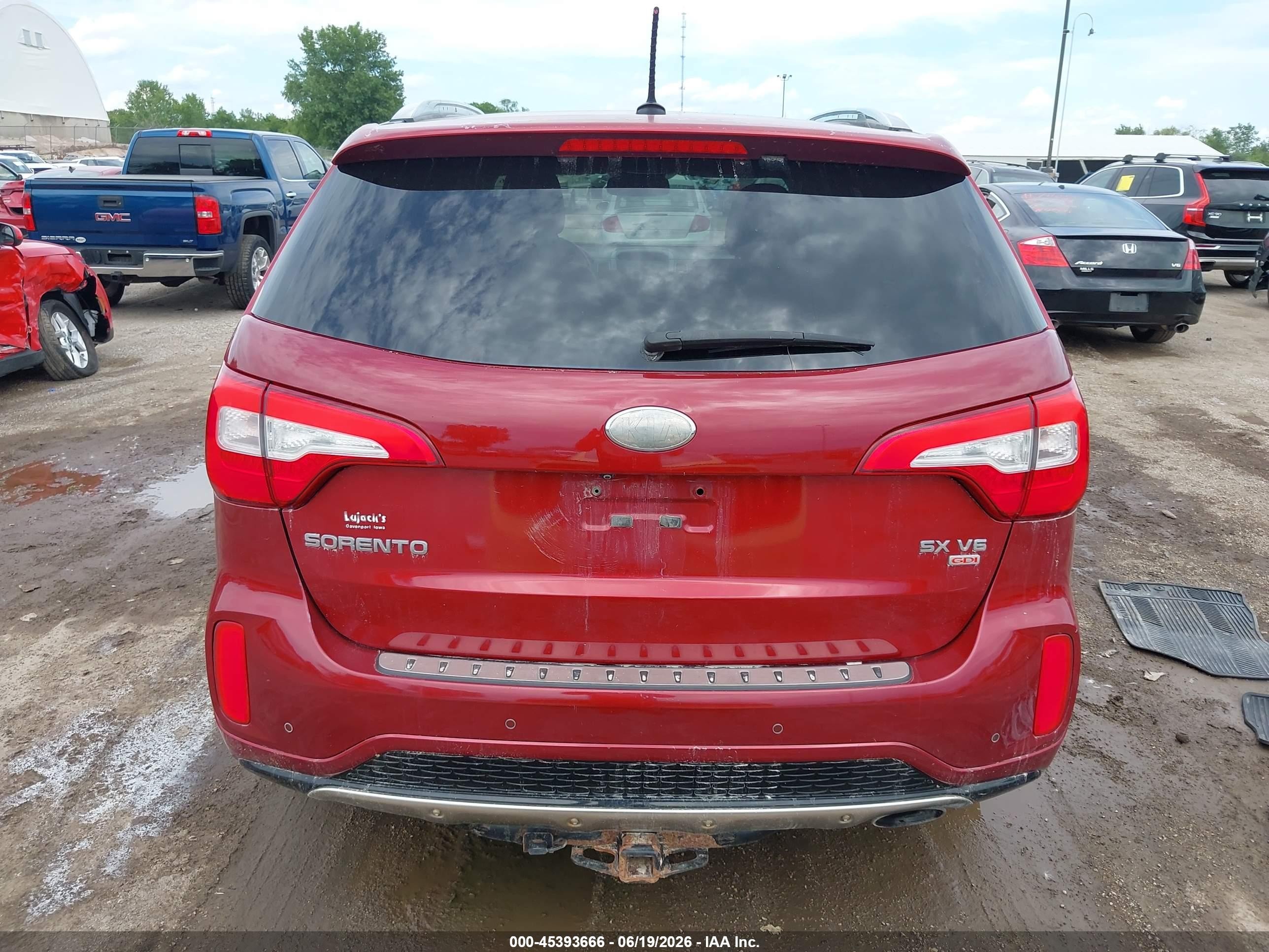 2014 Kia Sorento Sx V6 Red vin: 5XYKWDA78EG539574