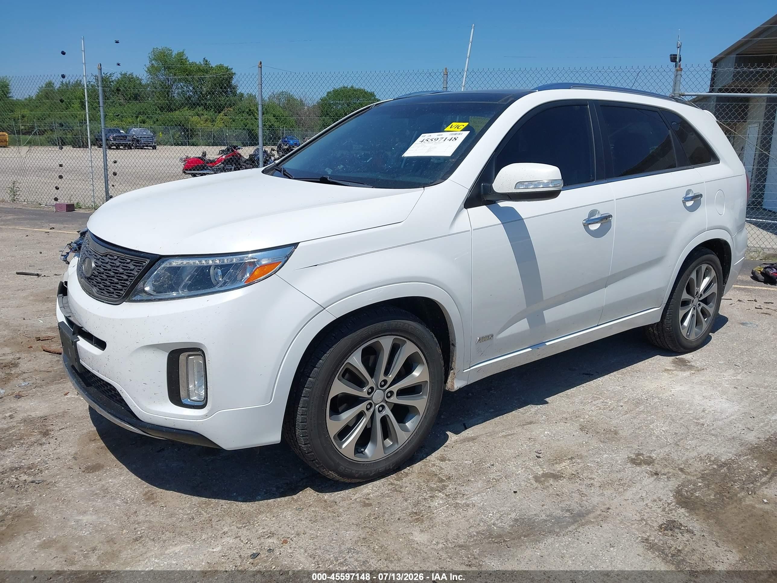 2015 Kia Sorento Sx V6 White vin: 5XYKWDA78FG556828