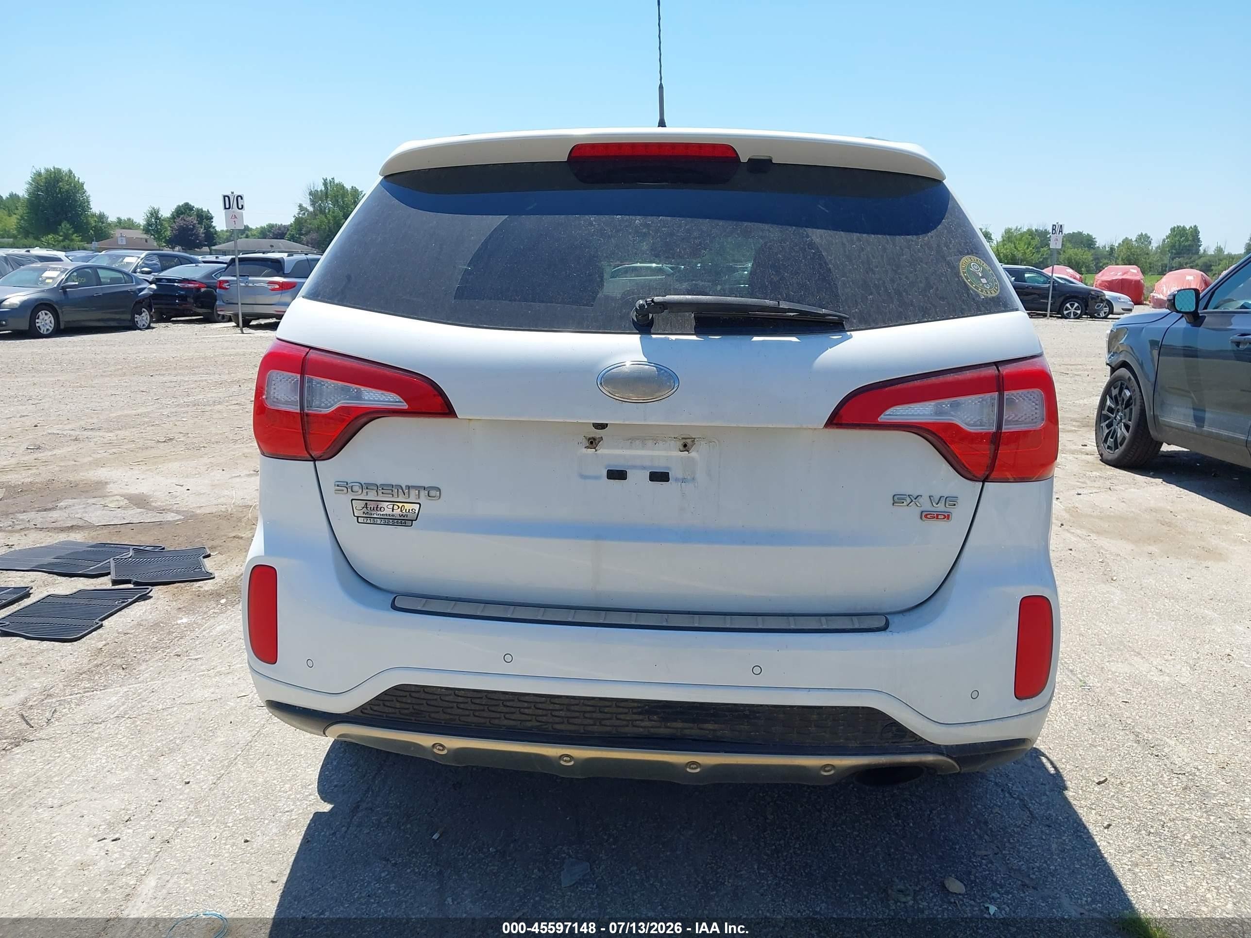 2015 Kia Sorento Sx V6 White vin: 5XYKWDA78FG556828