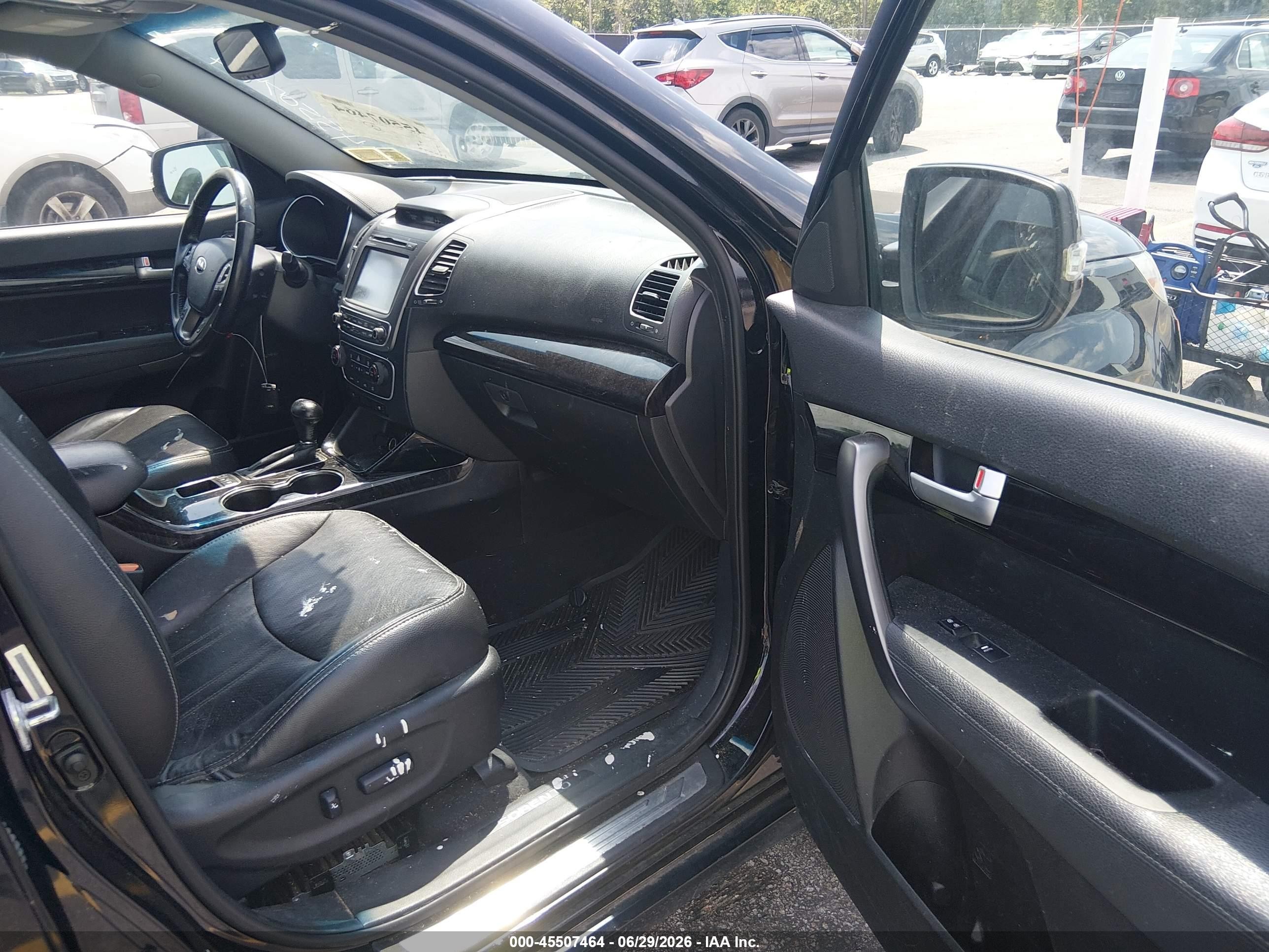 2015 Kia Sorento Sx V6 Black vin: 5XYKWDA78FG617904