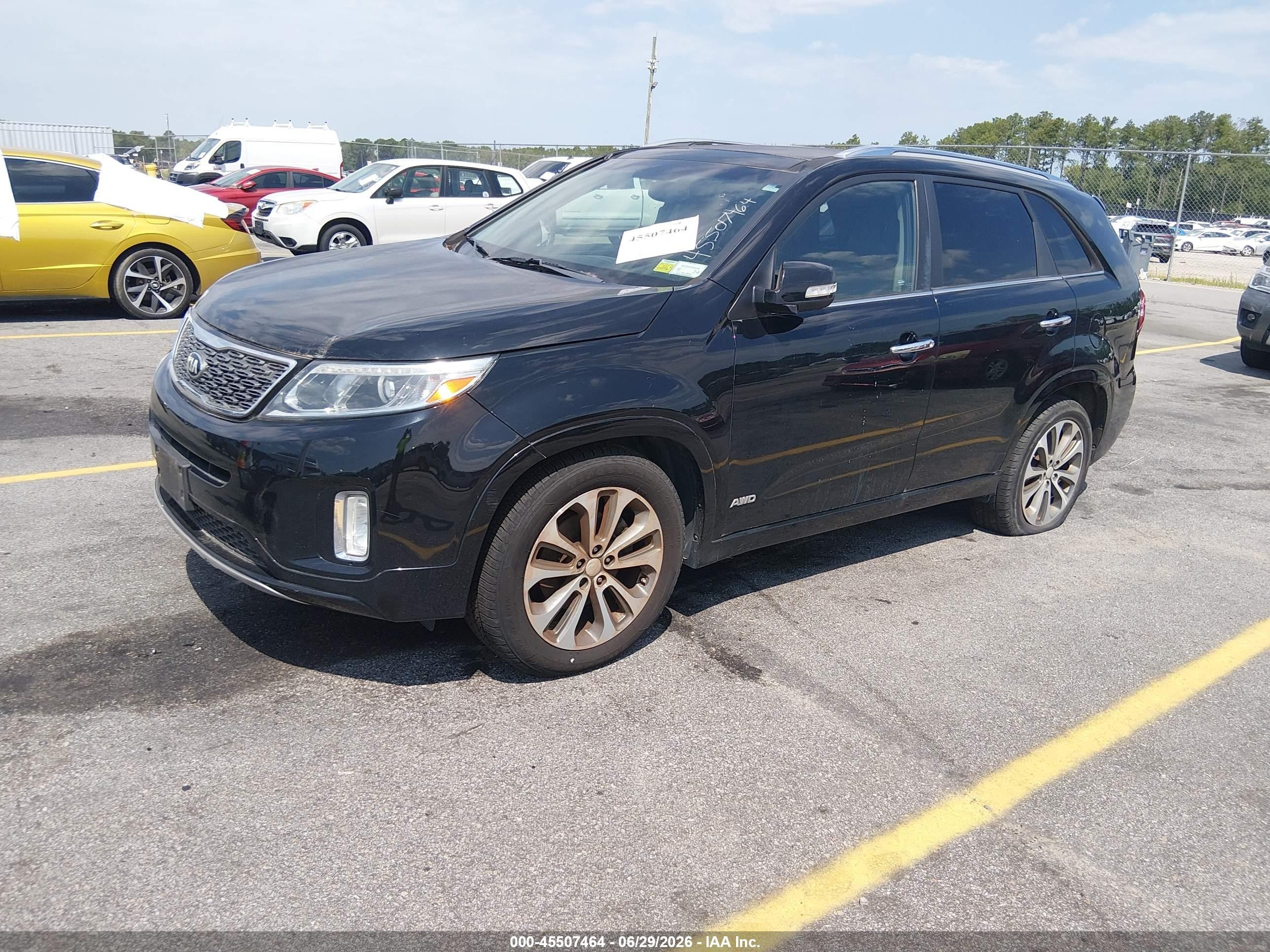 2015 Kia Sorento Sx V6 Black vin: 5XYKWDA78FG617904