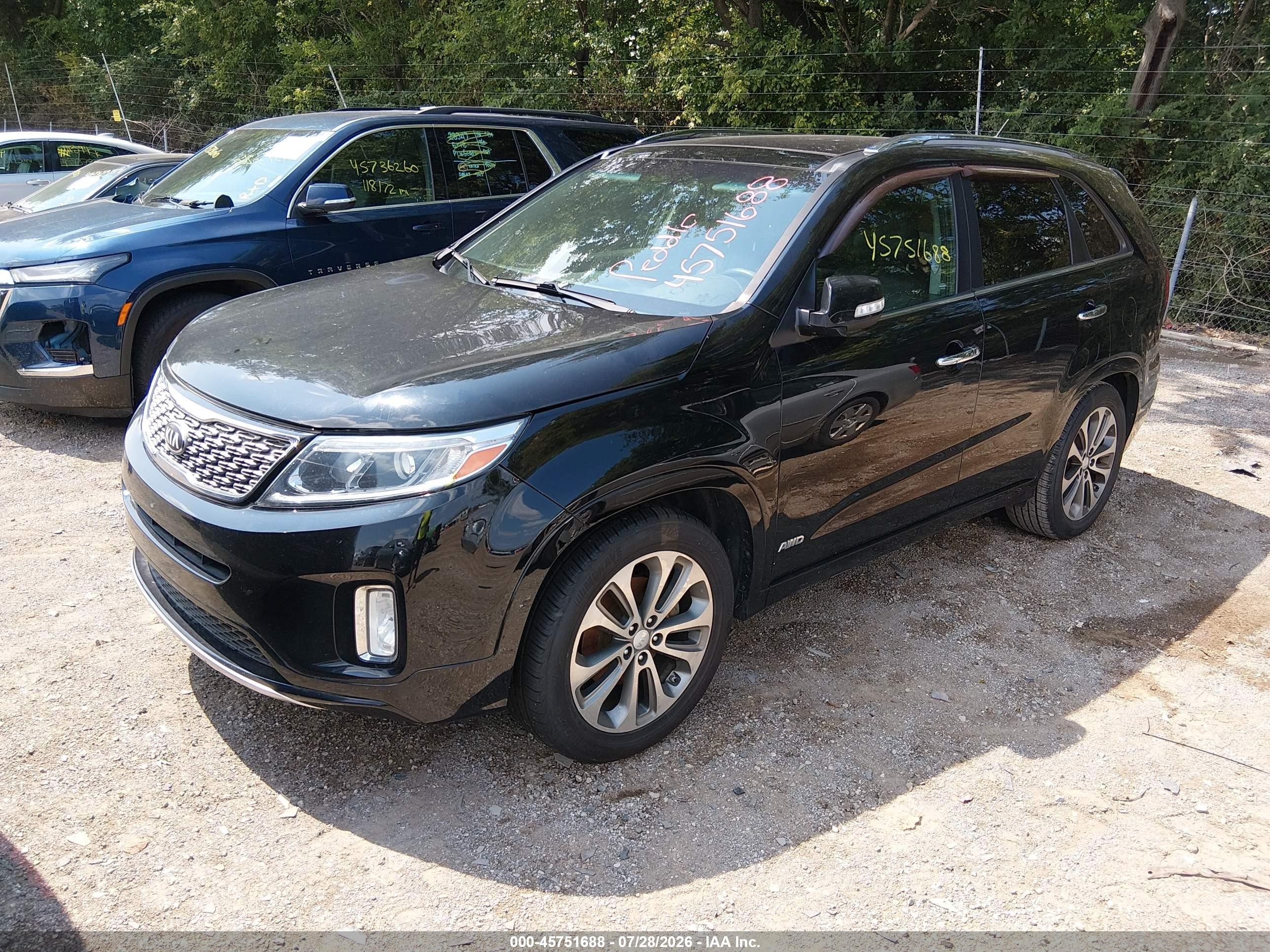 2014 Kia Sorento Sx V6 Black vin: 5XYKWDA79EG432078