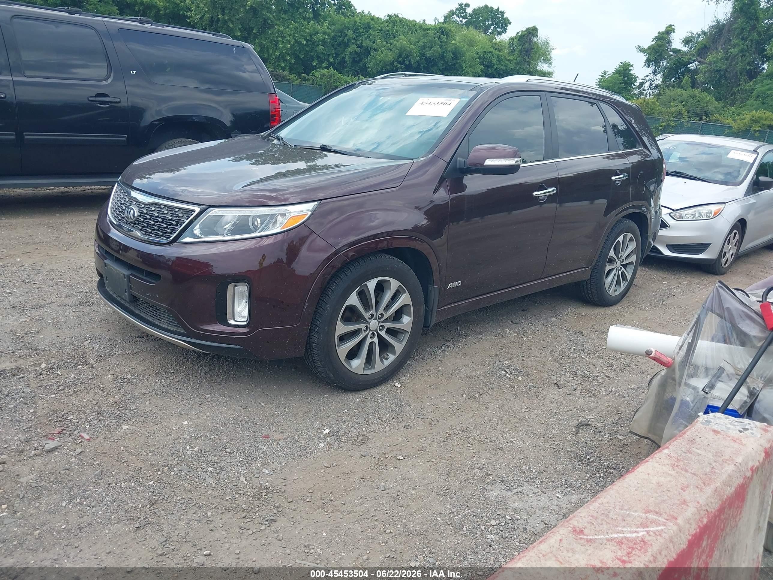 2014 Kia Sorento Sx V6 Темно-бордовый vin: 5XYKWDA7XEG538605