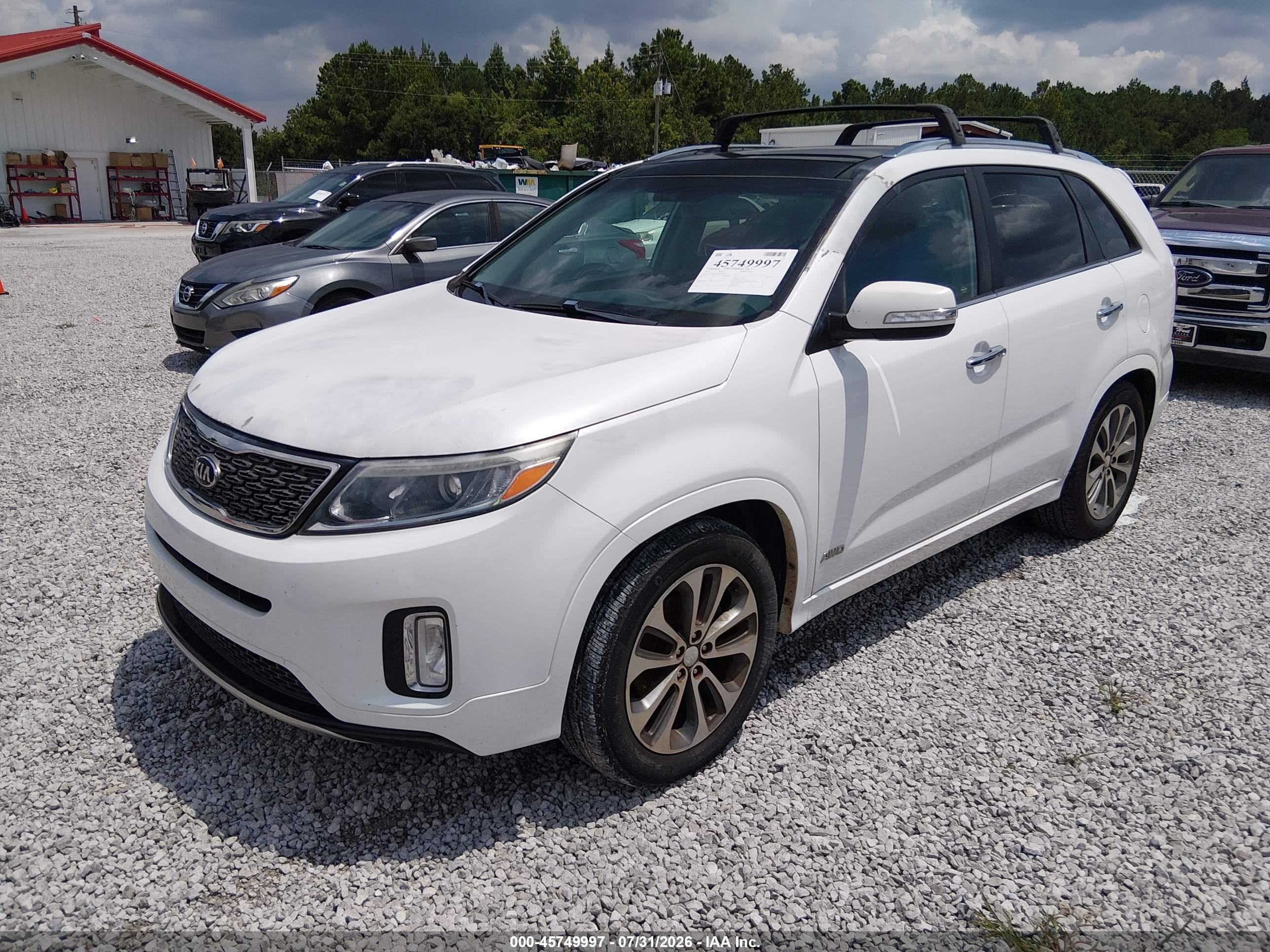 2015 Kia Sorento Sx V6 White vin: 5XYKWDA7XFG551033