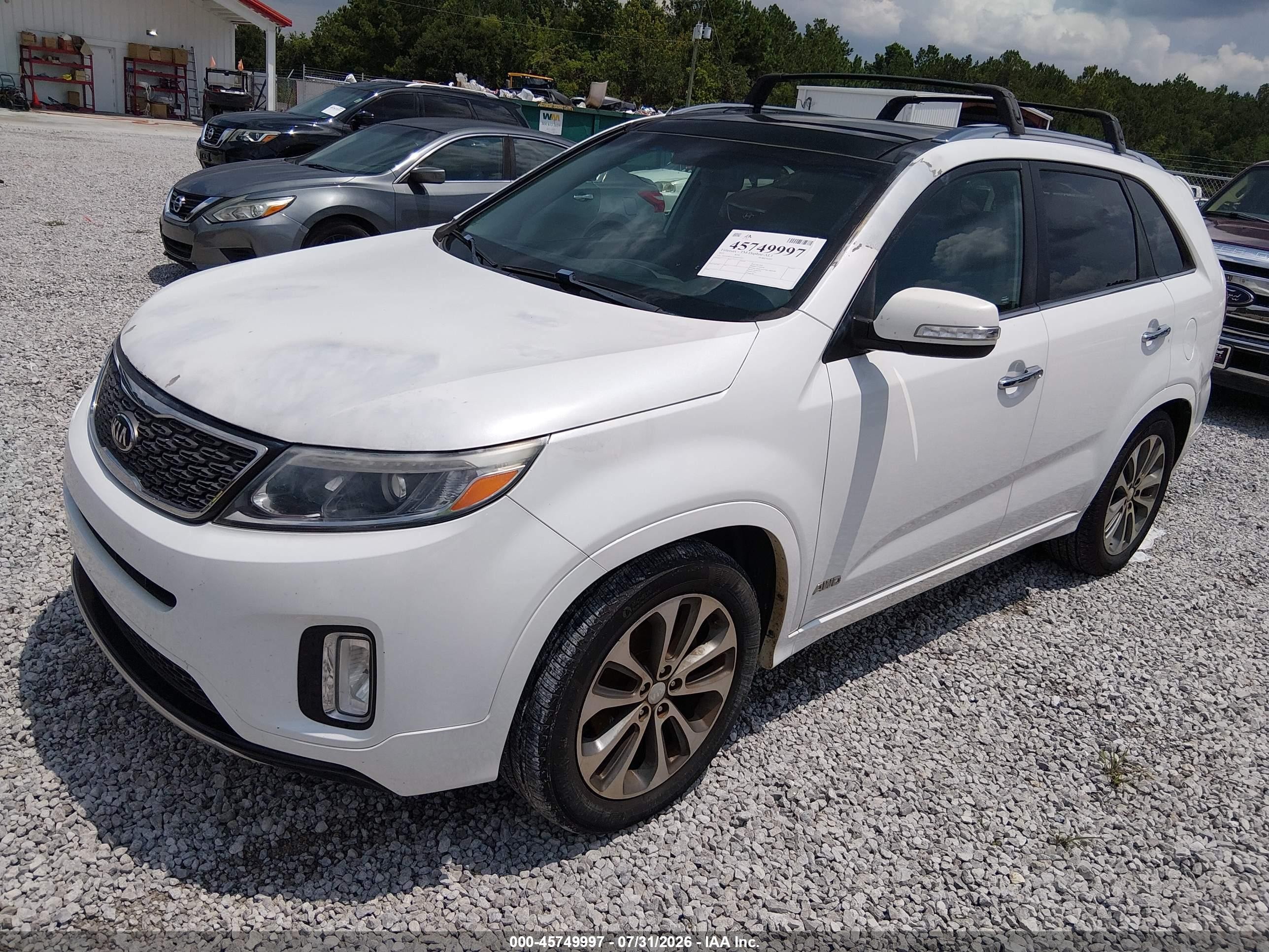2015 Kia Sorento Sx V6 White vin: 5XYKWDA7XFG551033